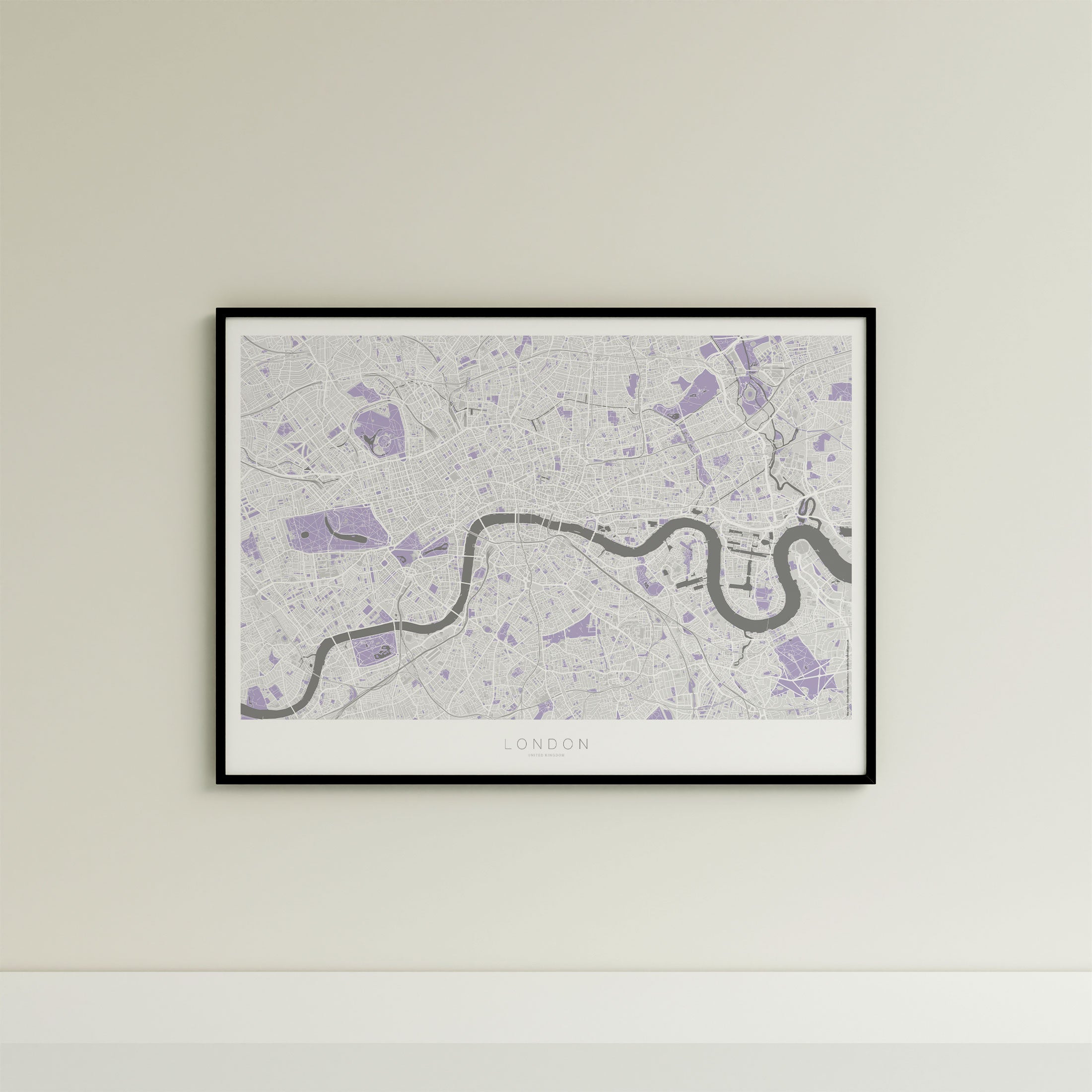London Map Print – Lilac Edition – Landscape