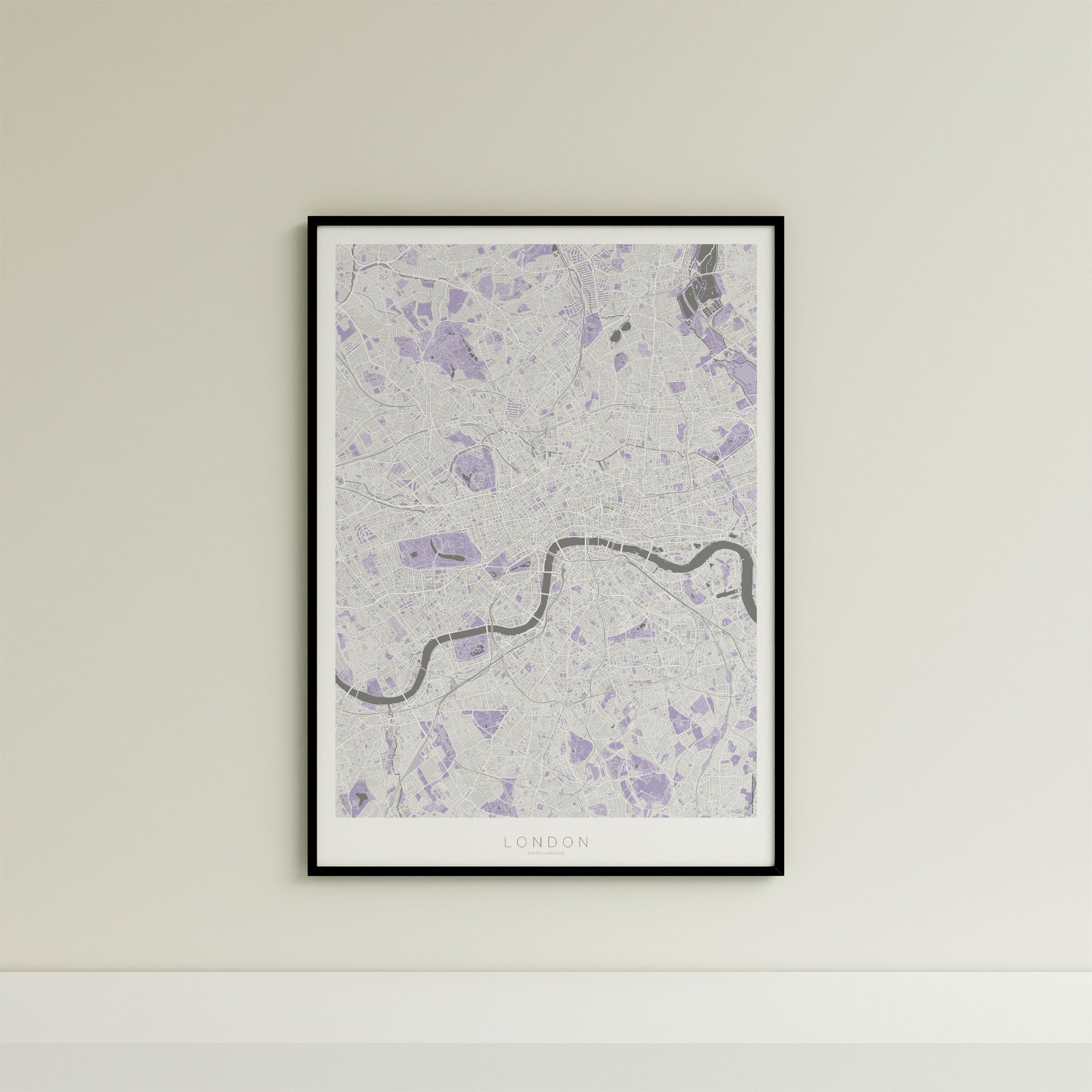 London Map Print – Lilac Edition – Portrait