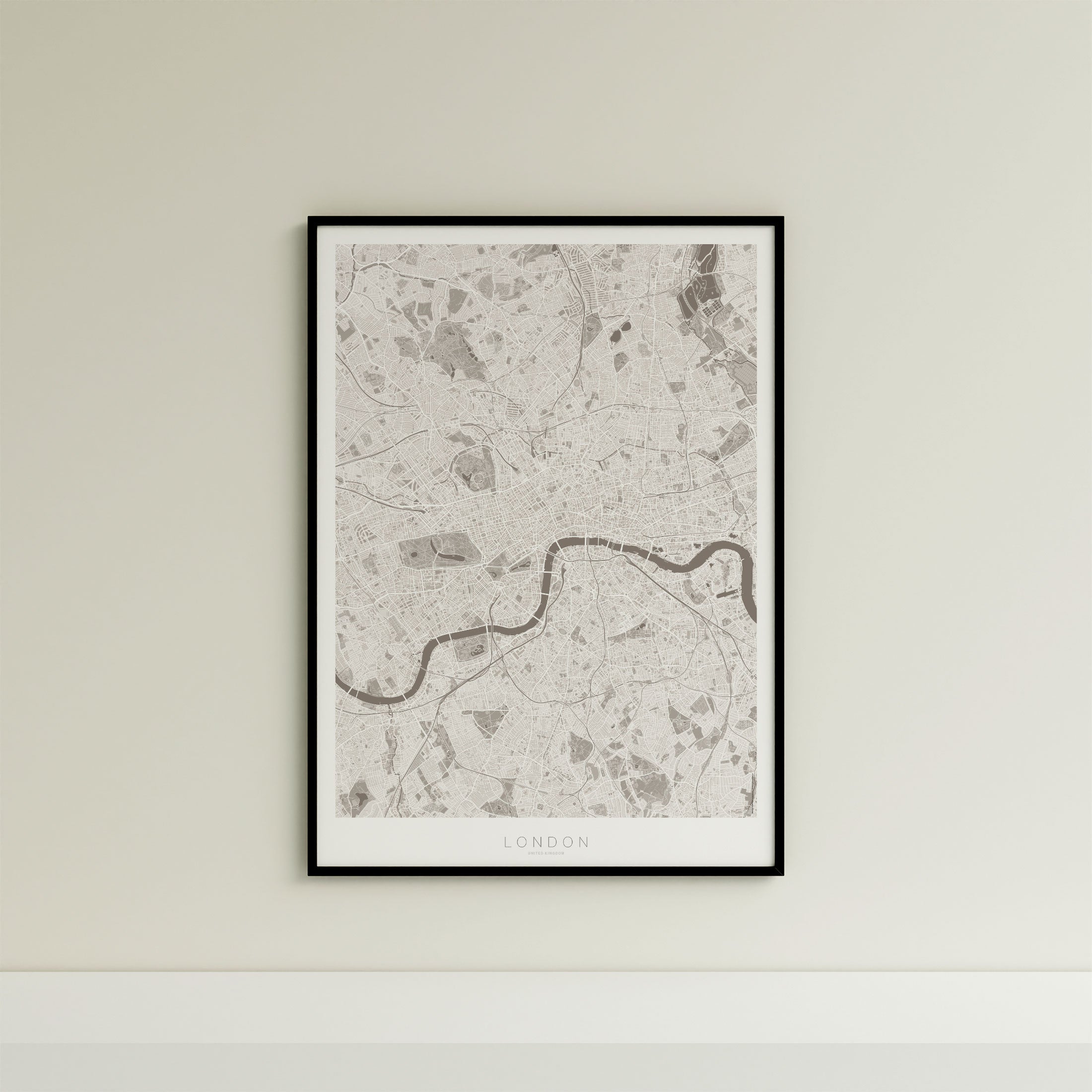 London Map Print – Sepia Edition – Portrait
