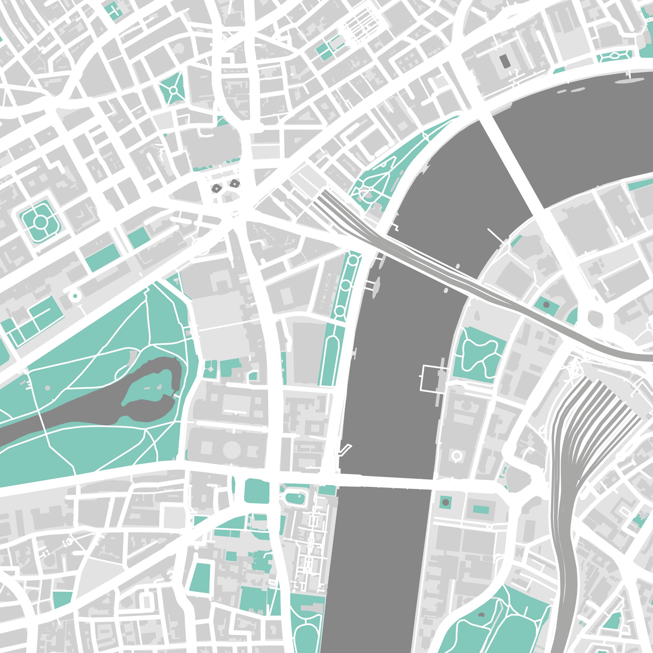 London Map Print – Forest Edition – Landscape