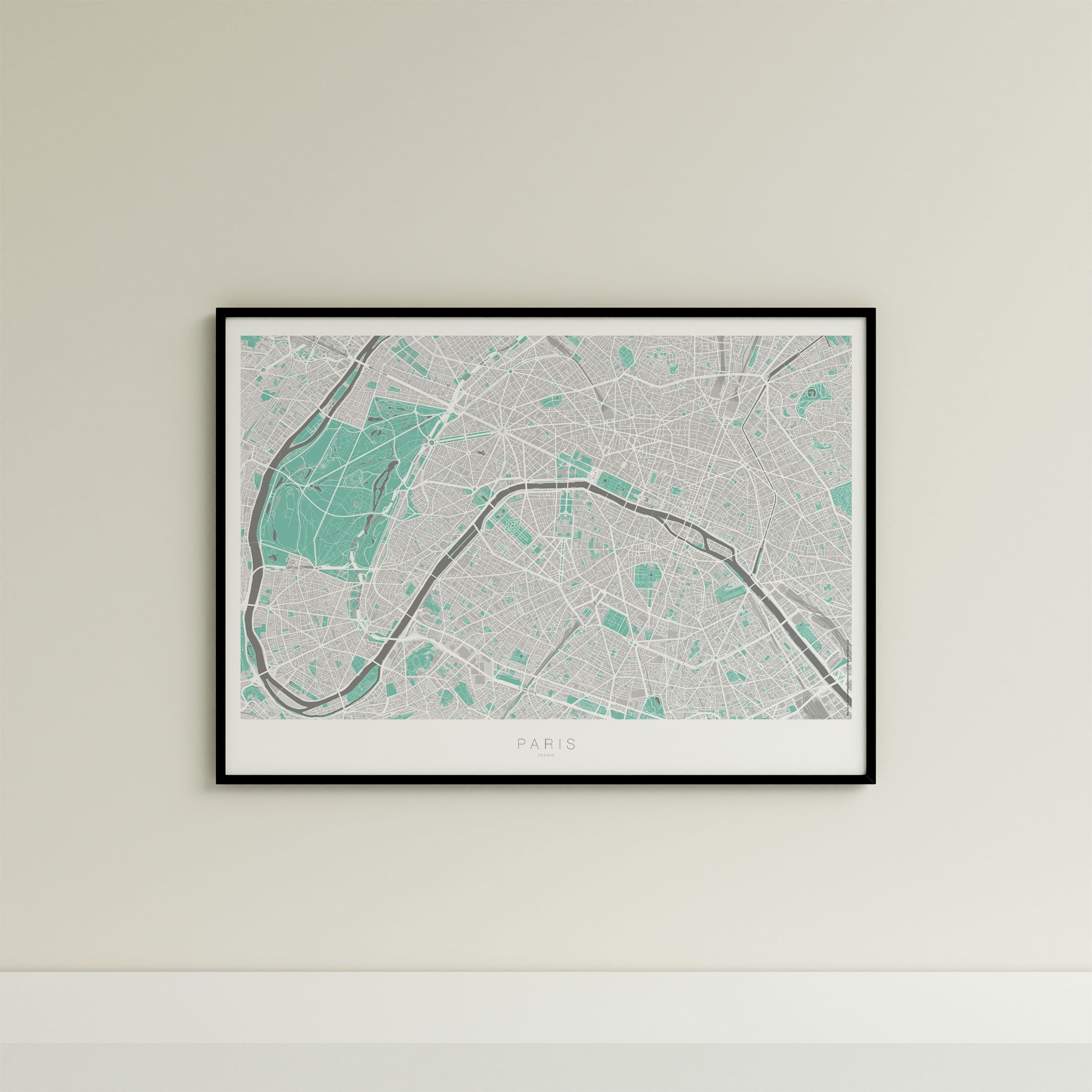 Paris Map Print – Forest Edition – Landscape