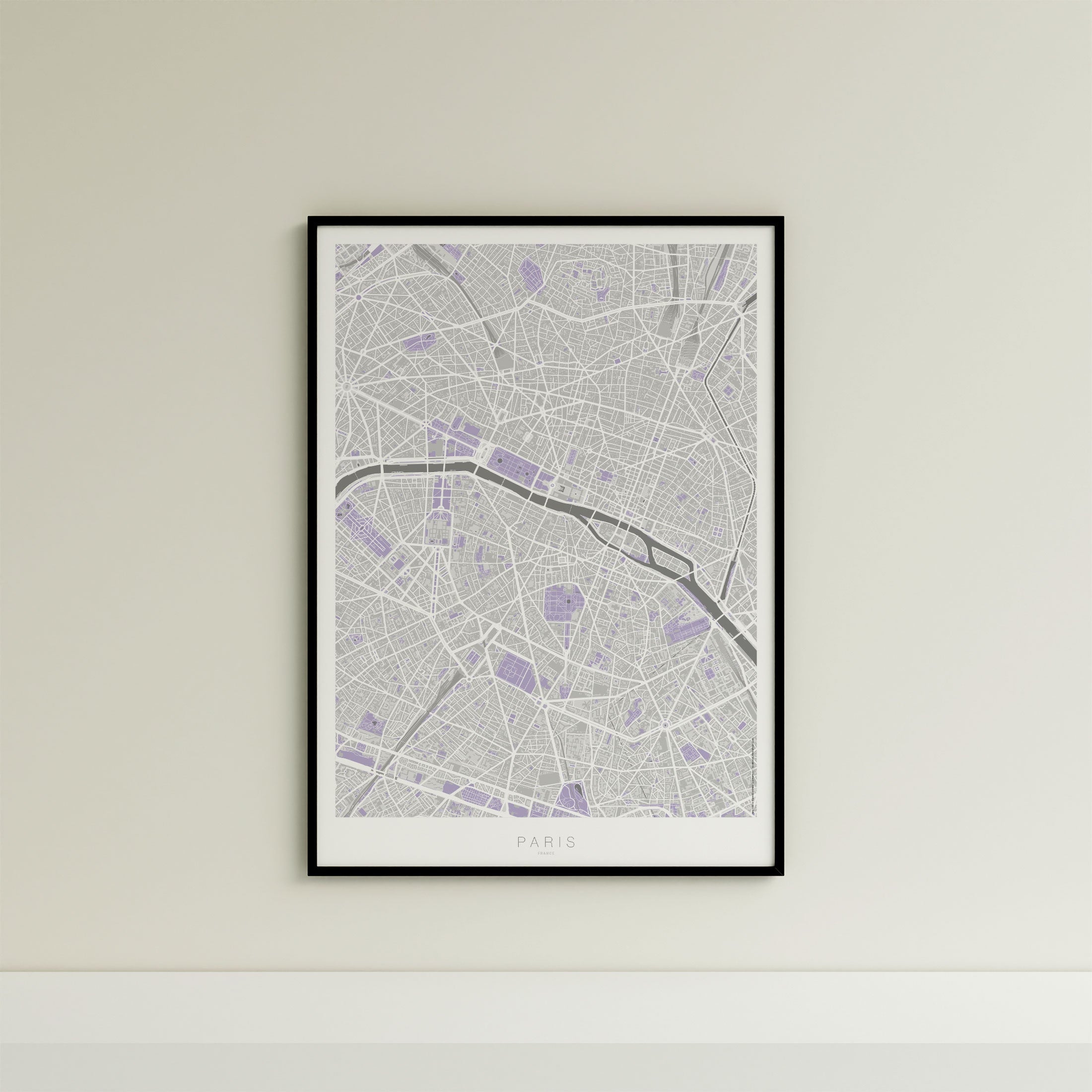 Paris Map Print – Lilac Edition – Portrait