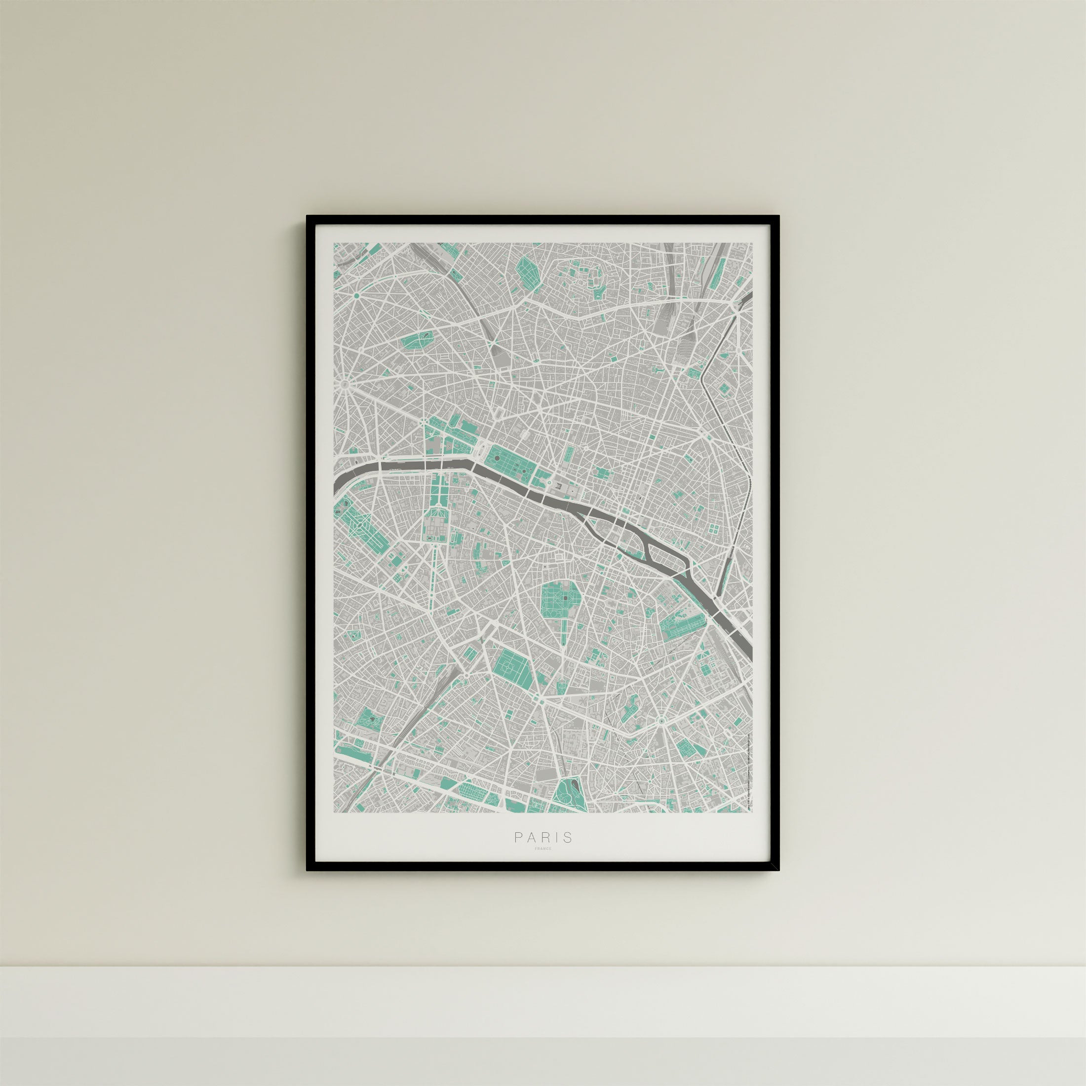 Paris Map Print – Forest Edition – Portrait