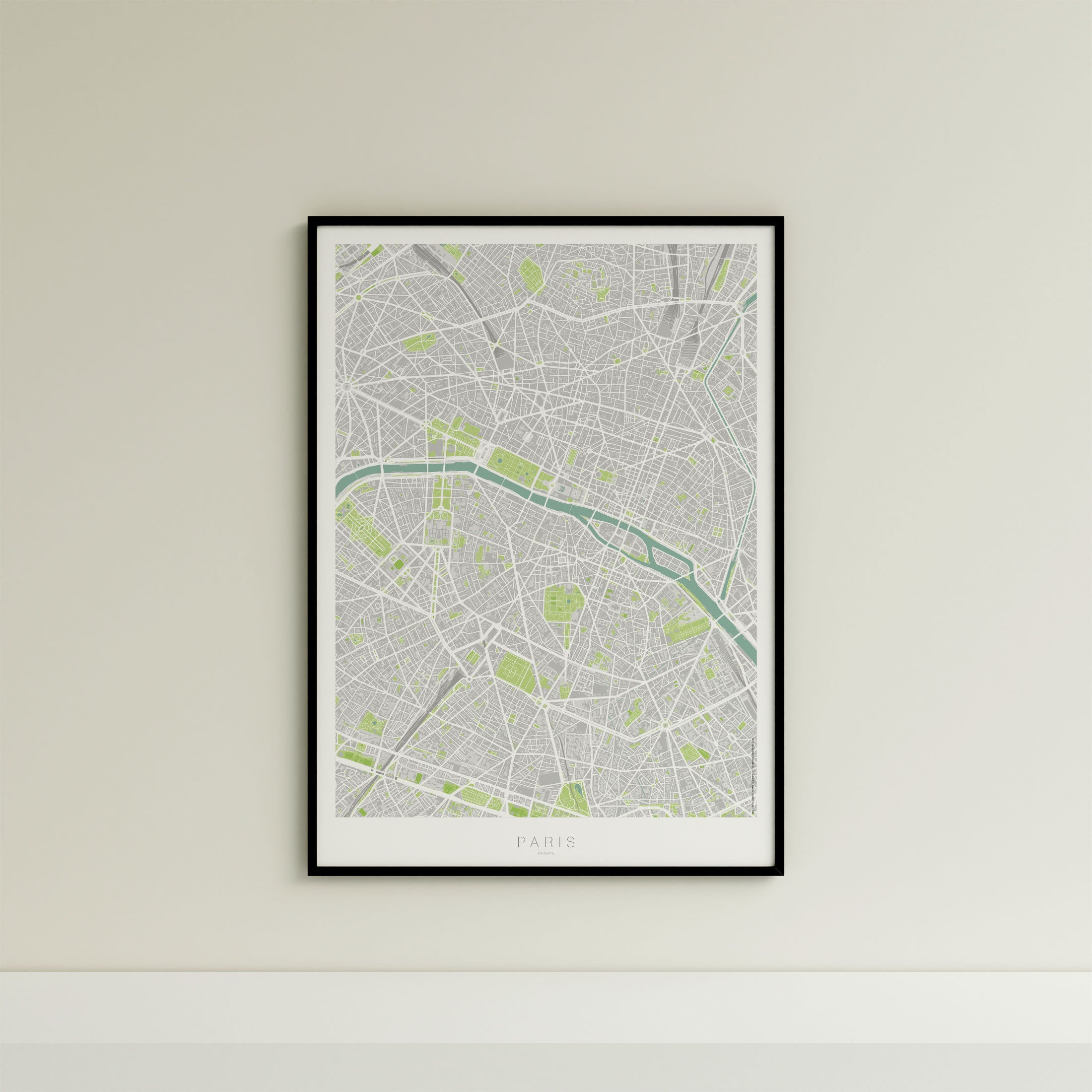 Paris Map Print – Atlas Modern Edition – Portrait