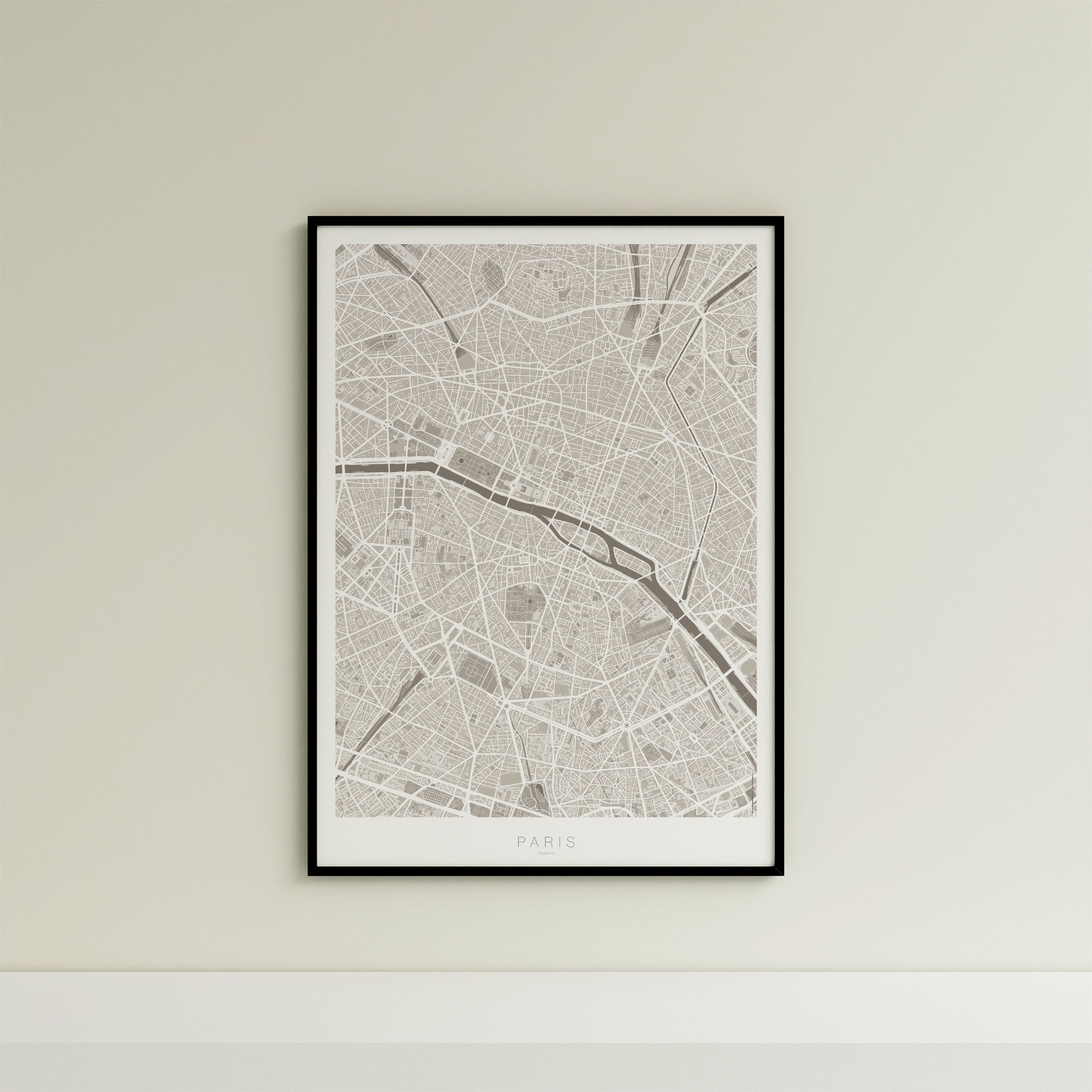 Paris Map Print – Sepia Edition – Portrait