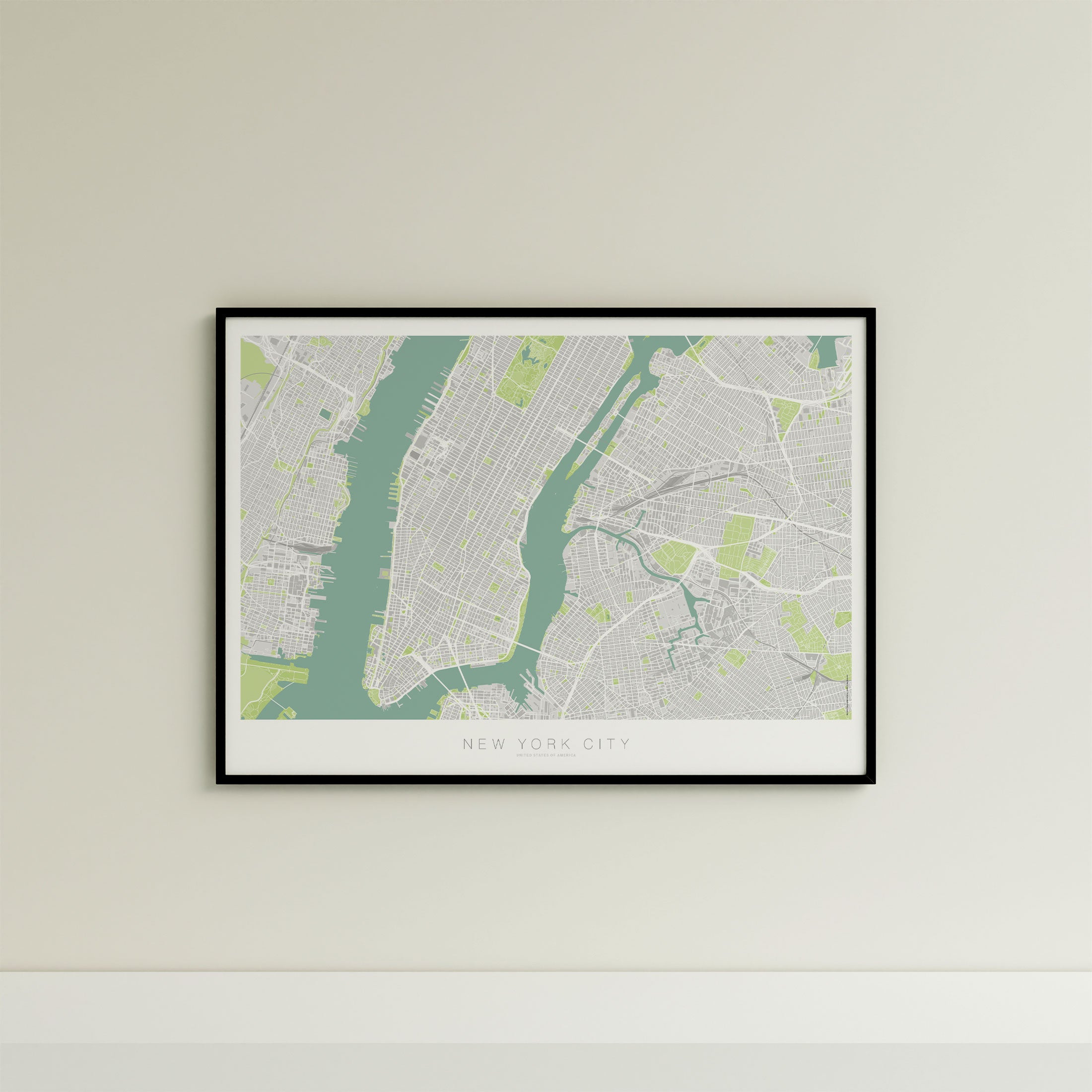 New York City Map Print – Atlas Modern Edition – Landscape