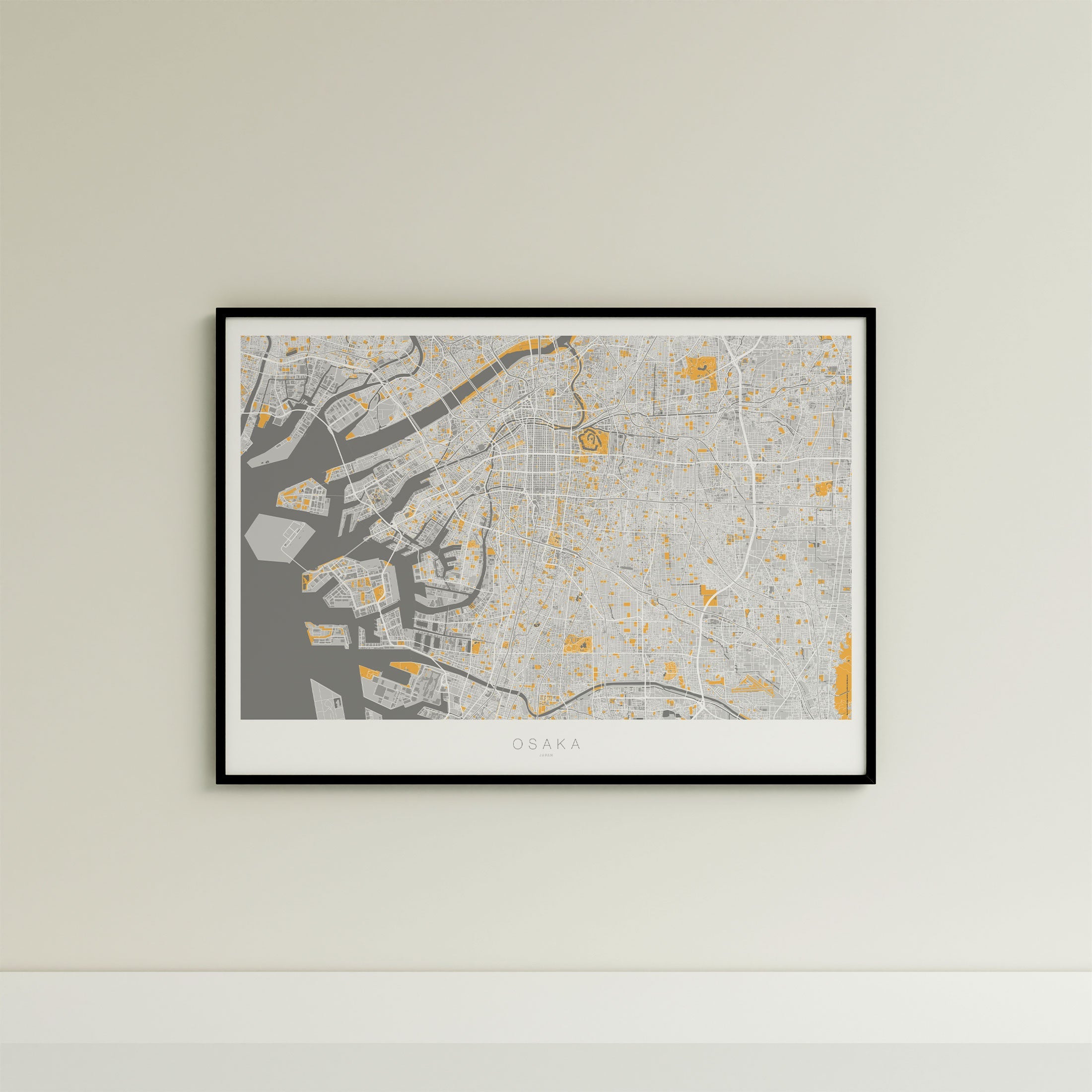 Osaka Map Print – Dune Edition – Landscape