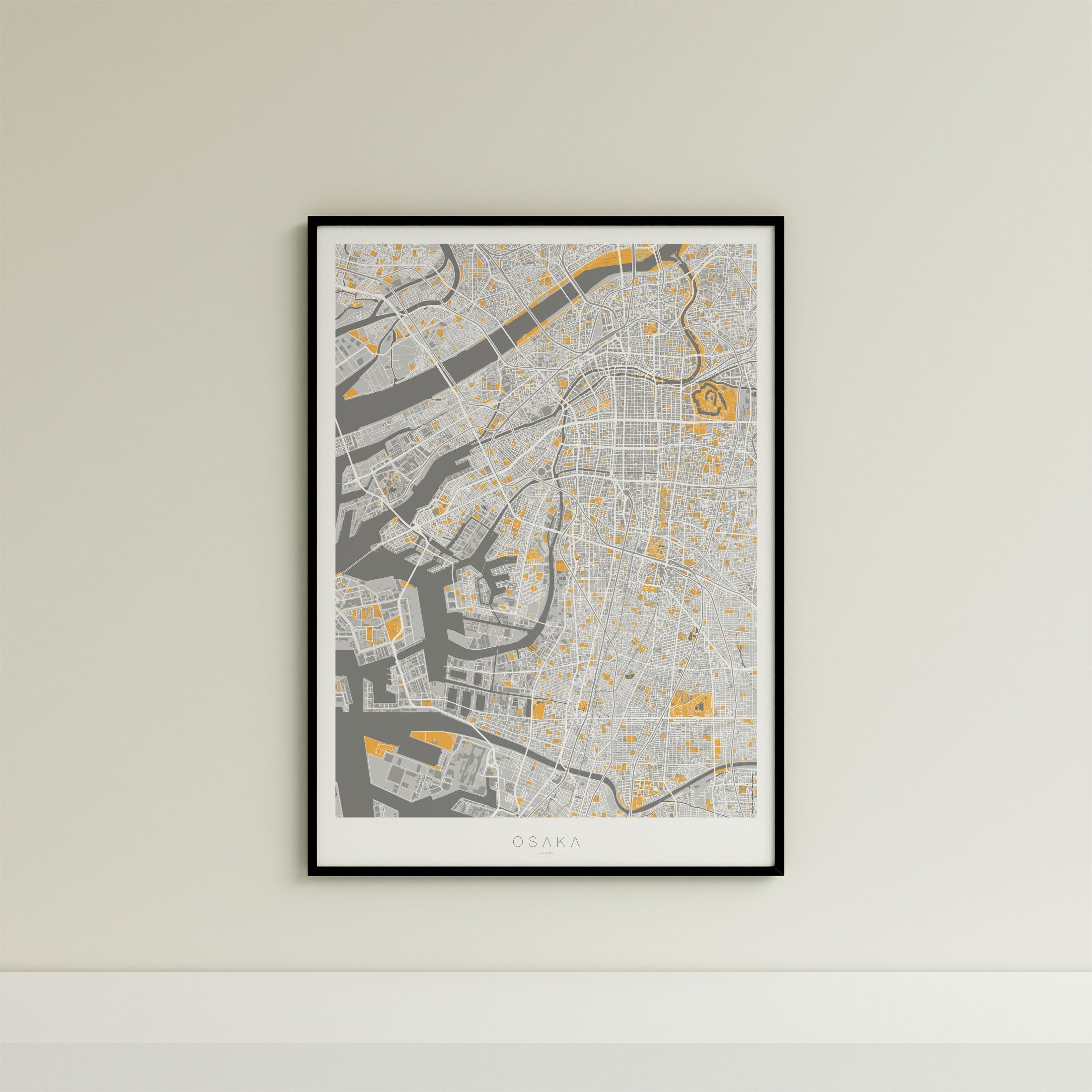 Osaka Map Print – Dune Edition – Portrait