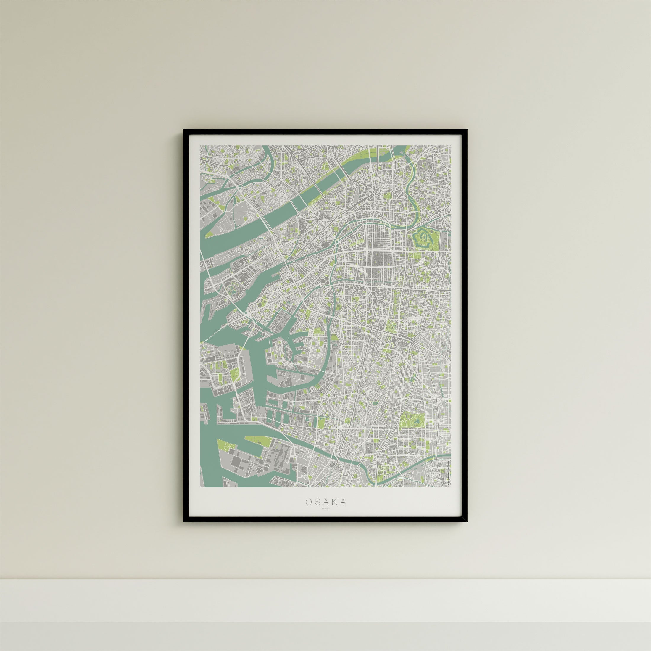 Osaka Map Print – Atlas Modern Edition – Portrait
