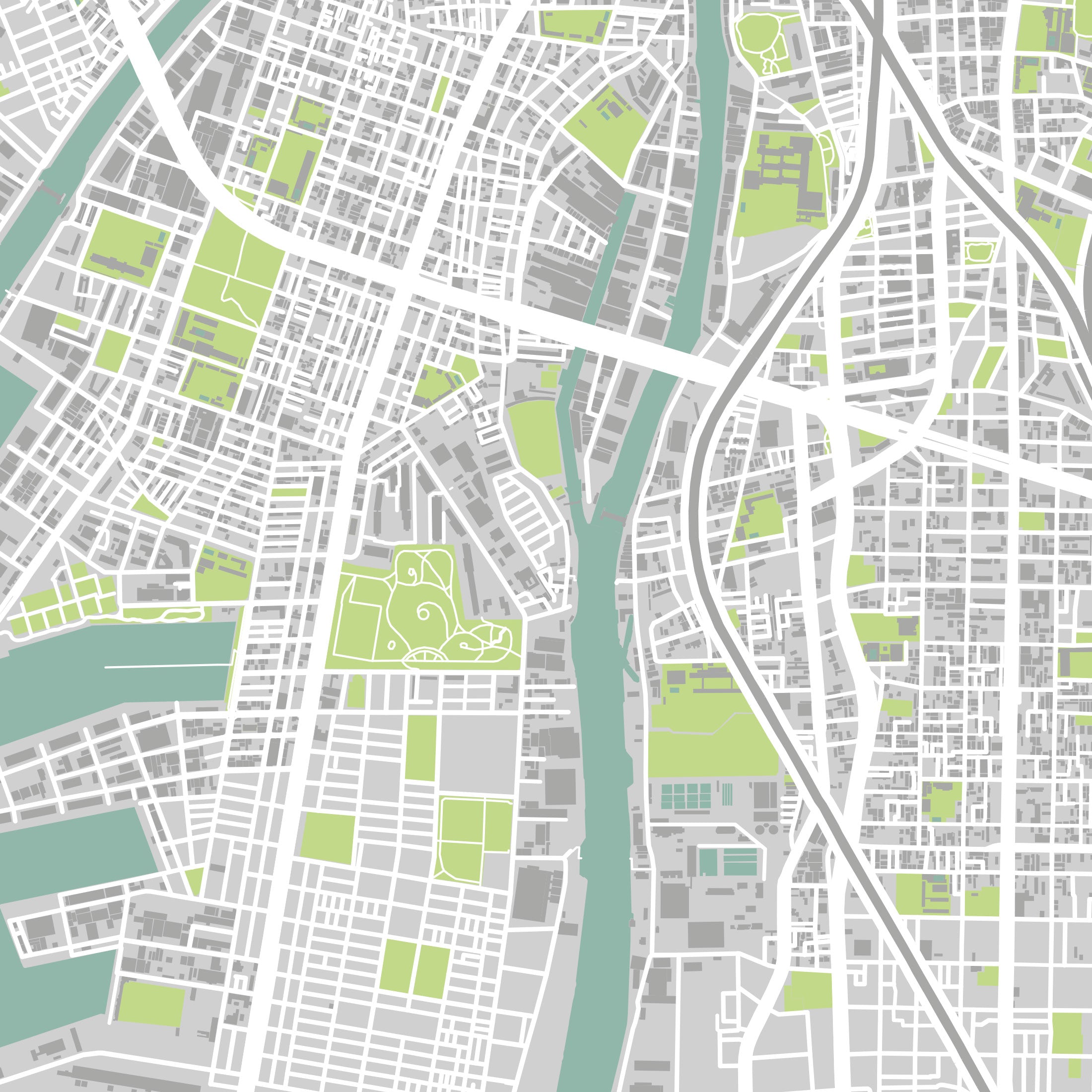 Osaka Map Print – Atlas Modern Edition – Portrait
