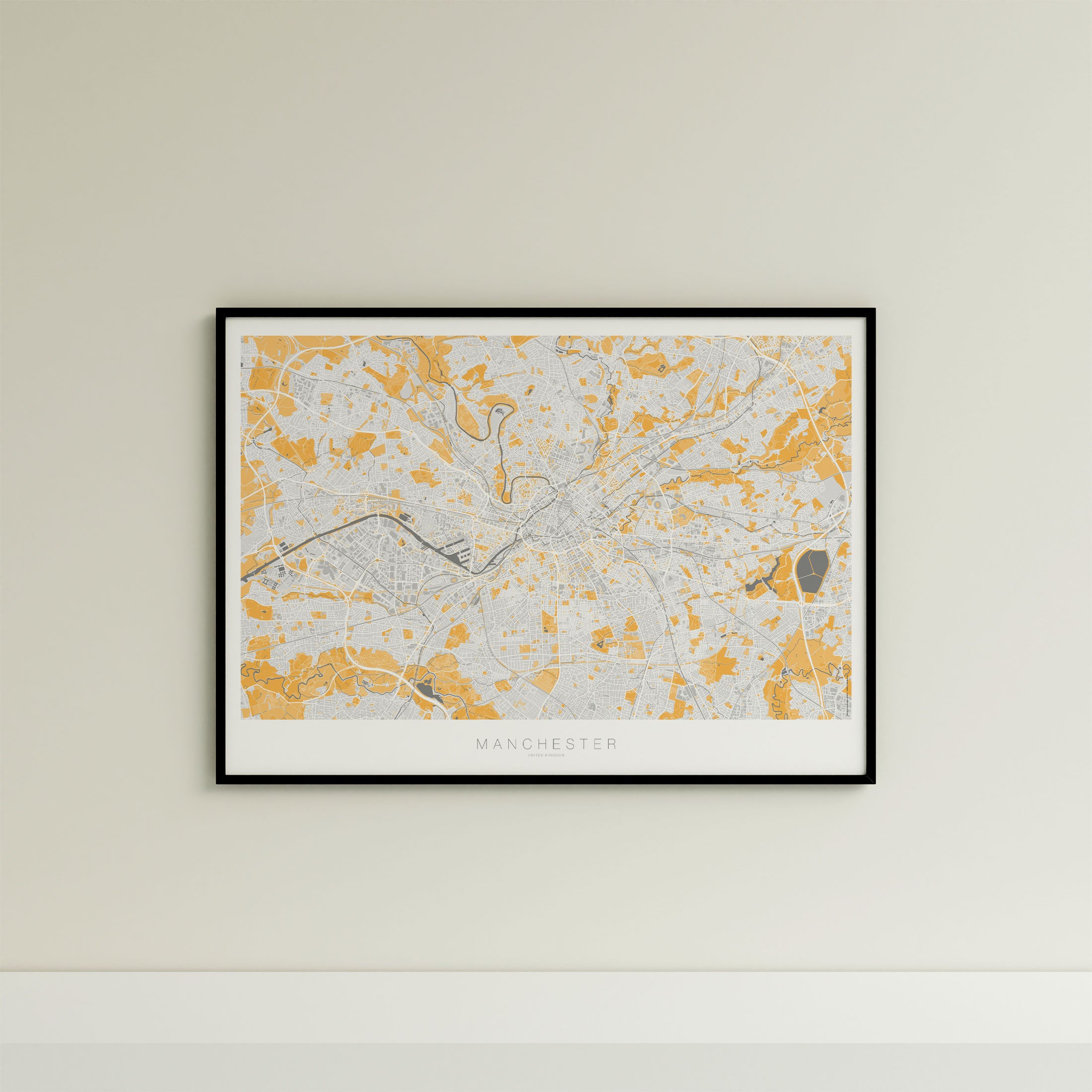 Manchester Map Print – Dune Edition – Landscape