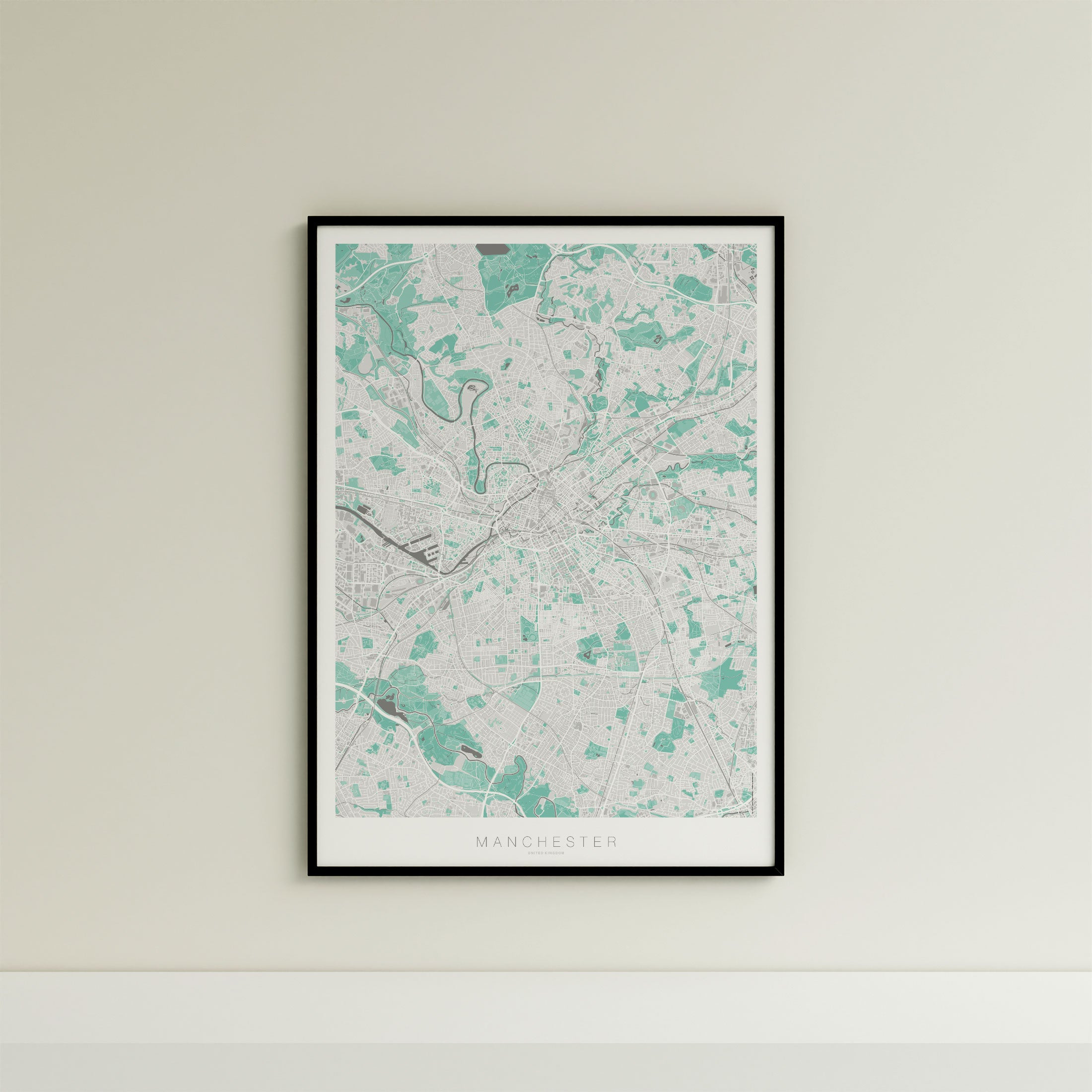 Manchester Map Print – Forest Edition – Portrait