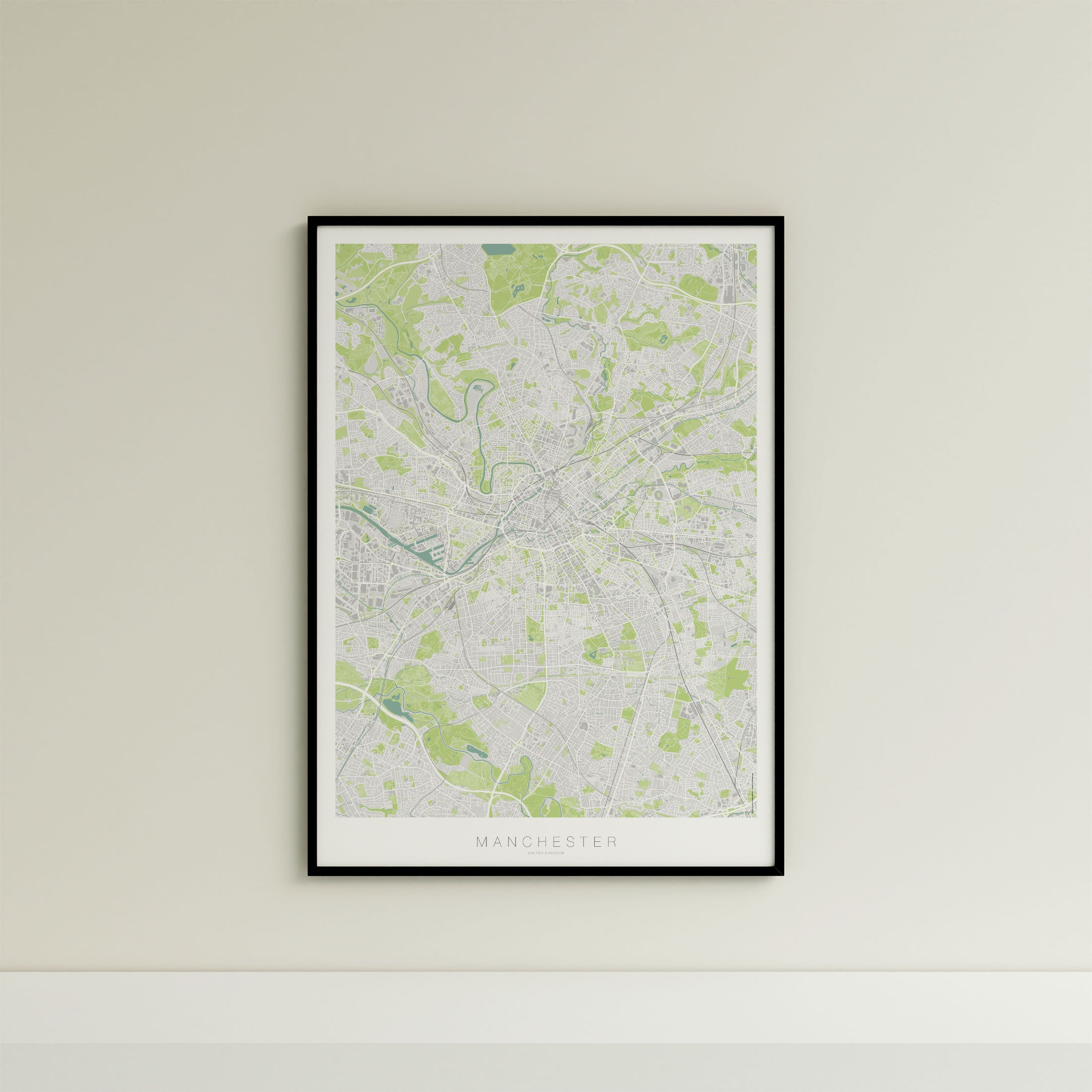 Manchester Map Print – Atlas Modern Edition – Portrait