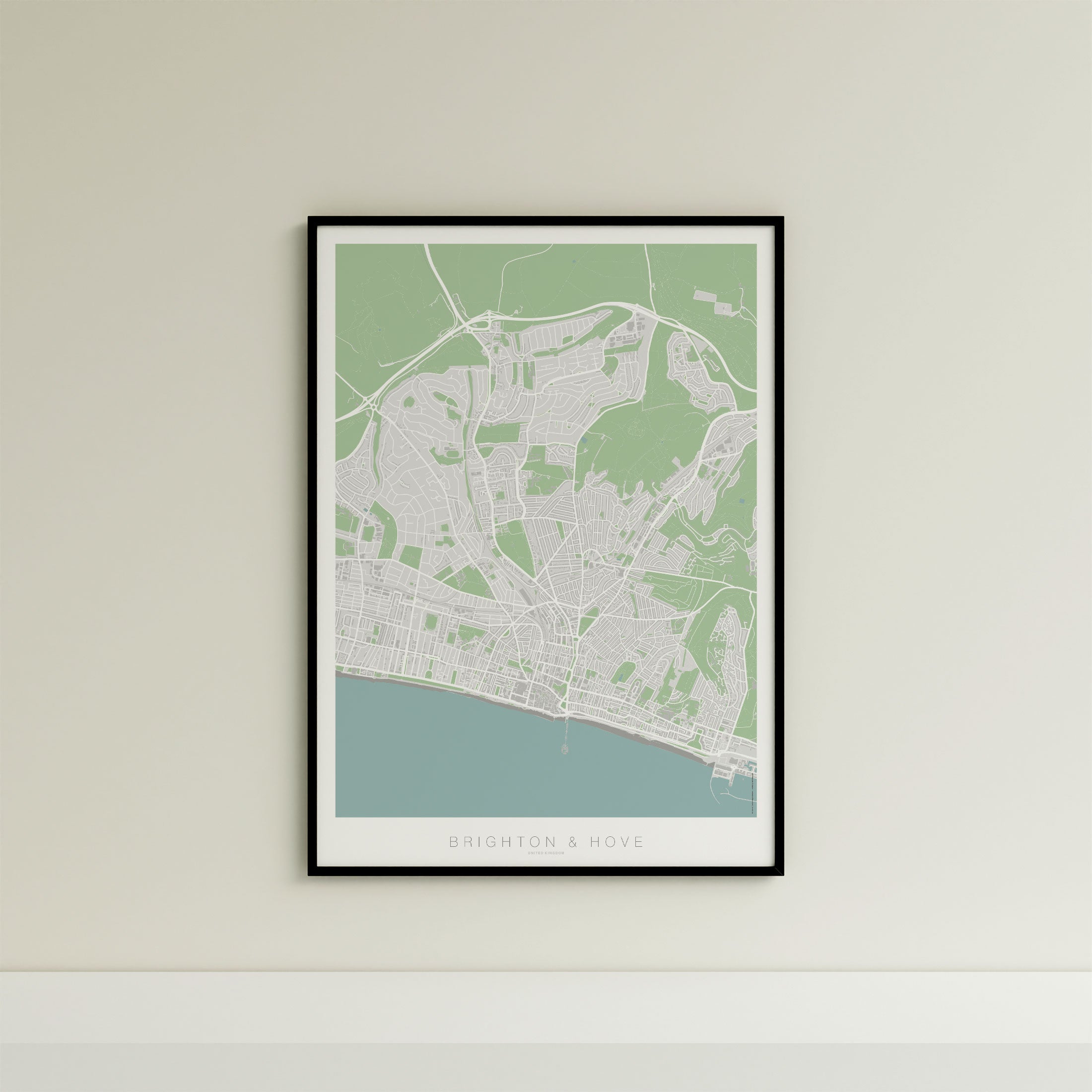 Brighton & Hove Map Print – Atlas Traditional Edition – Portrait
