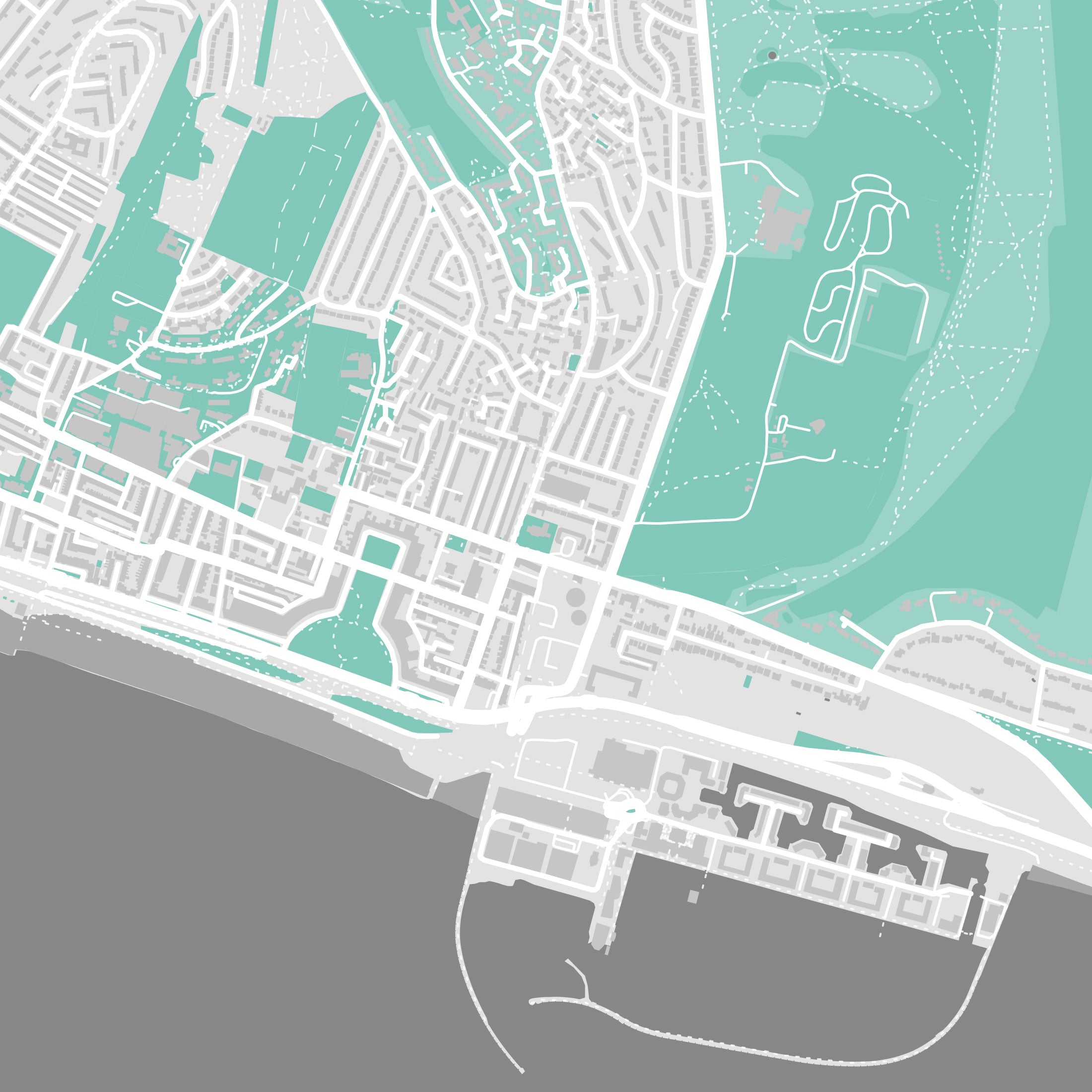 Brighton & Hove Map Print – Forest Edition – Landscape