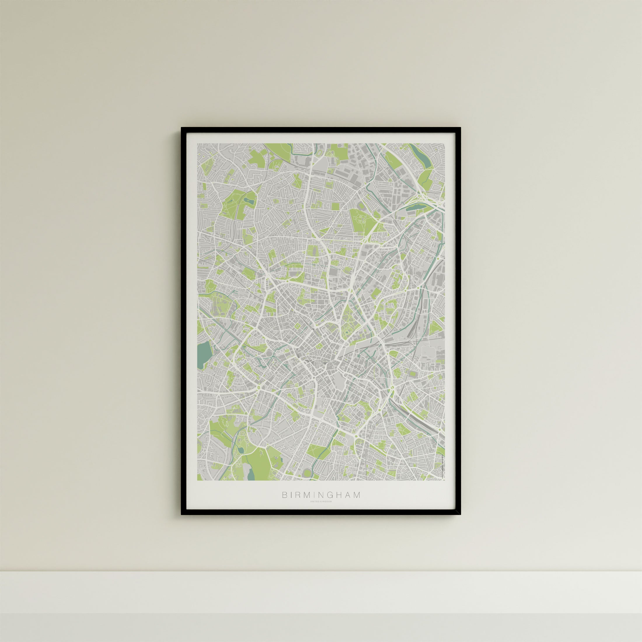 Birmingham Map Print – Atlas Modern Edition – Portrait