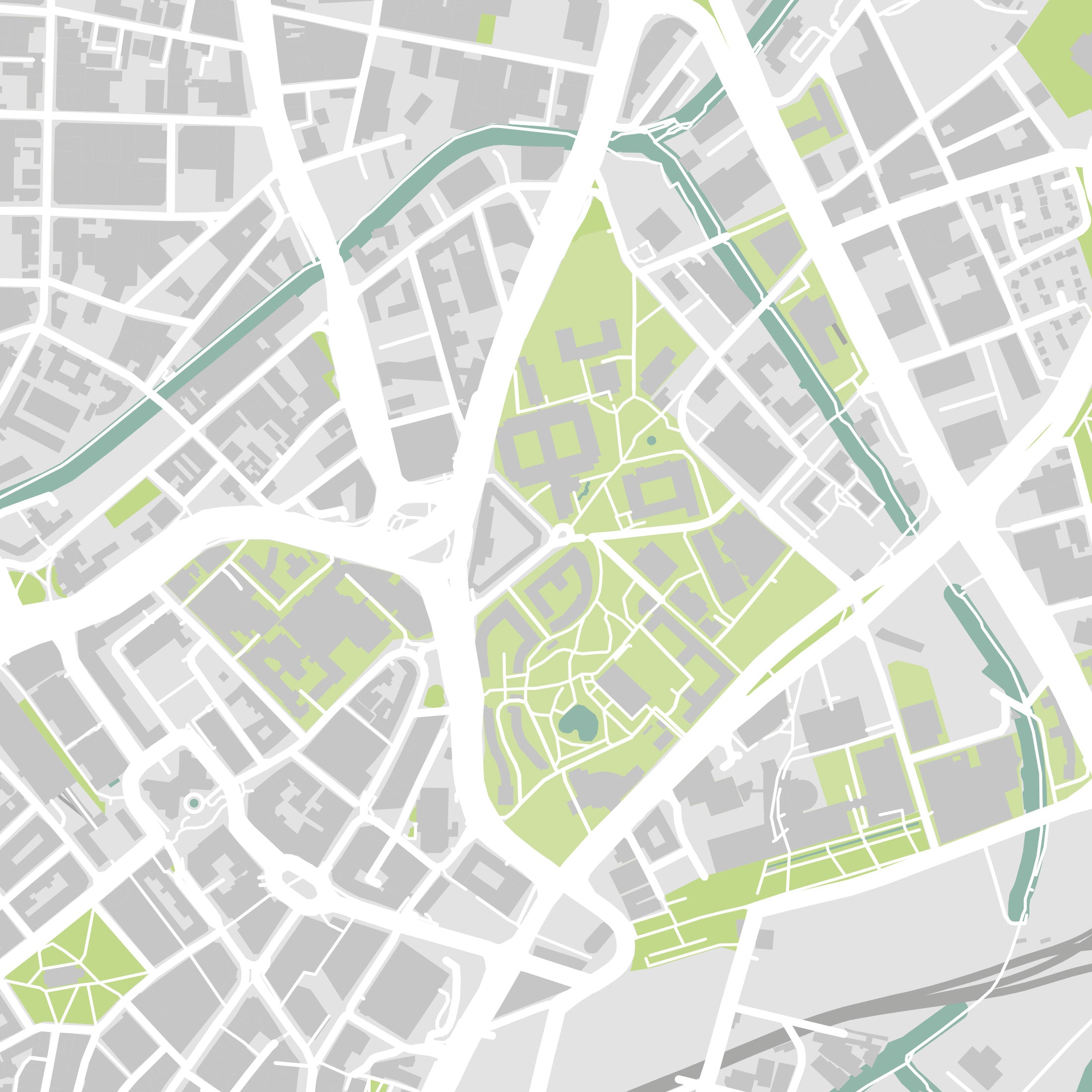 Birmingham Map Print – Atlas Modern Edition – Landscape
