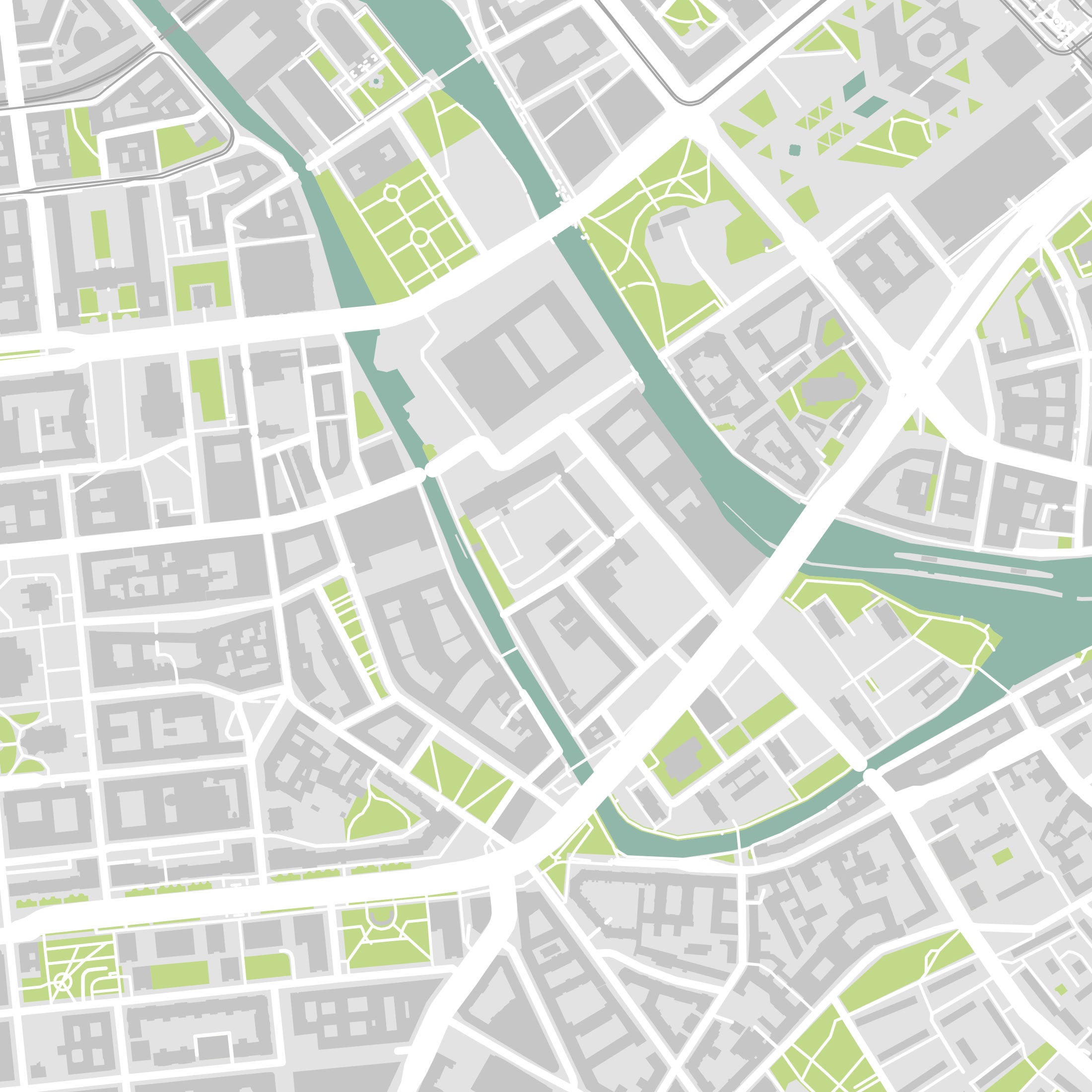 Berlin Map Print – Atlas Modern Edition – Landscape