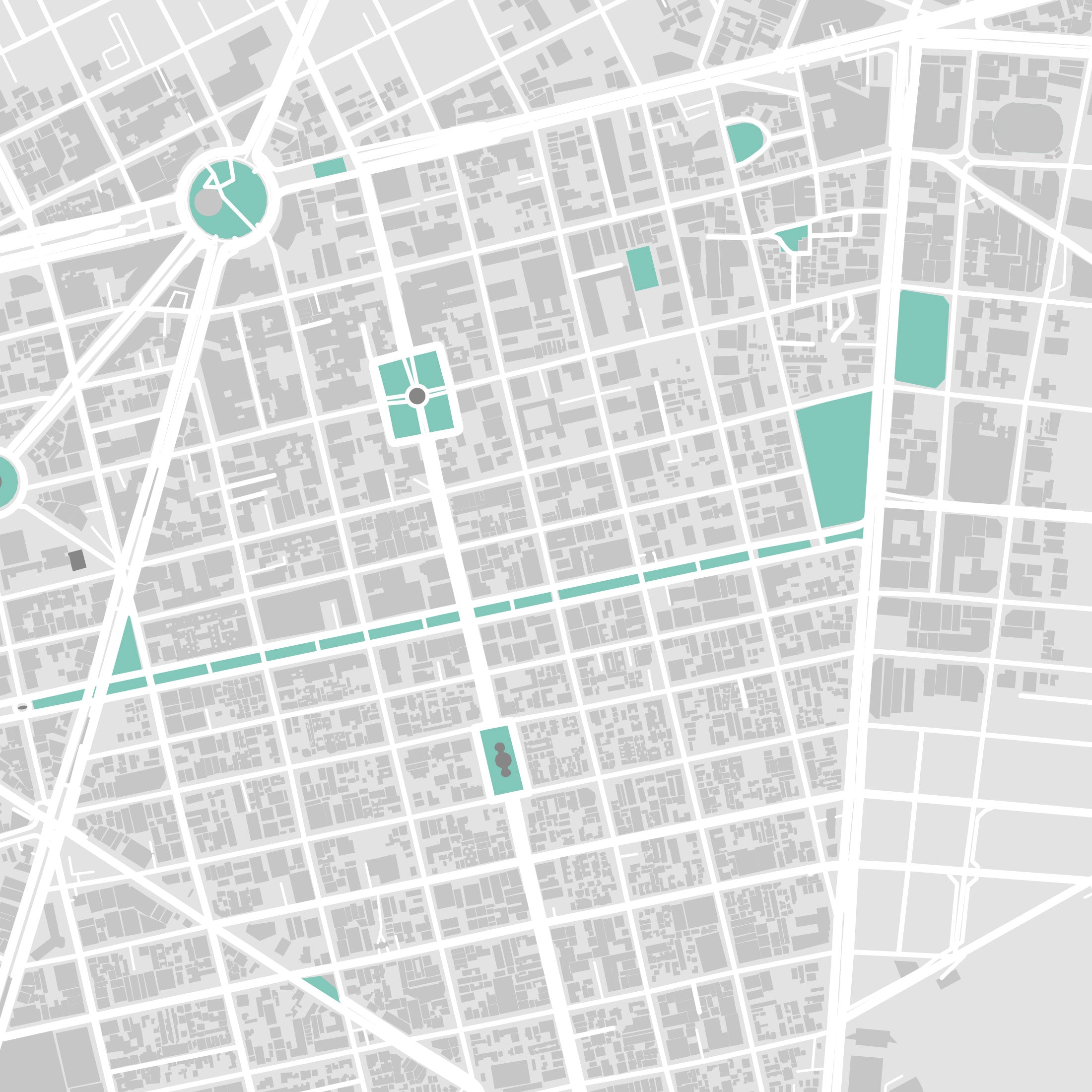 Mexico City Map Print – Forest Edition – Landscape