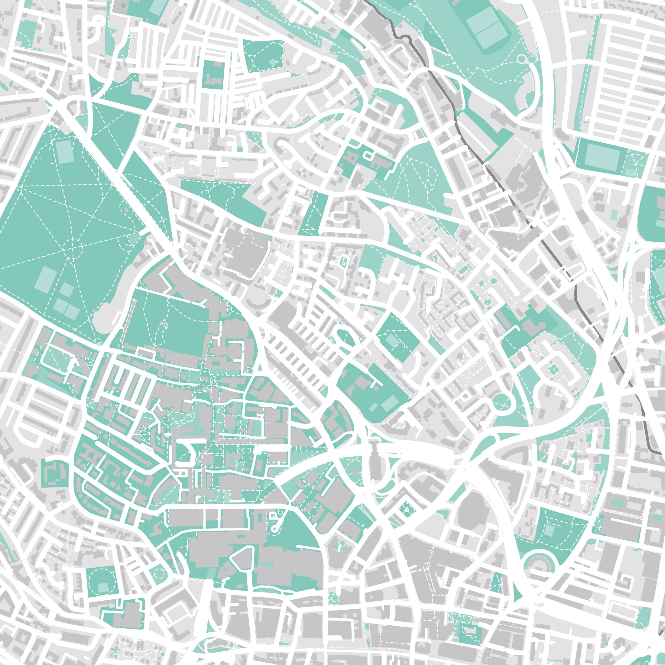 Leeds Map Print – Forest Edition – Landscape