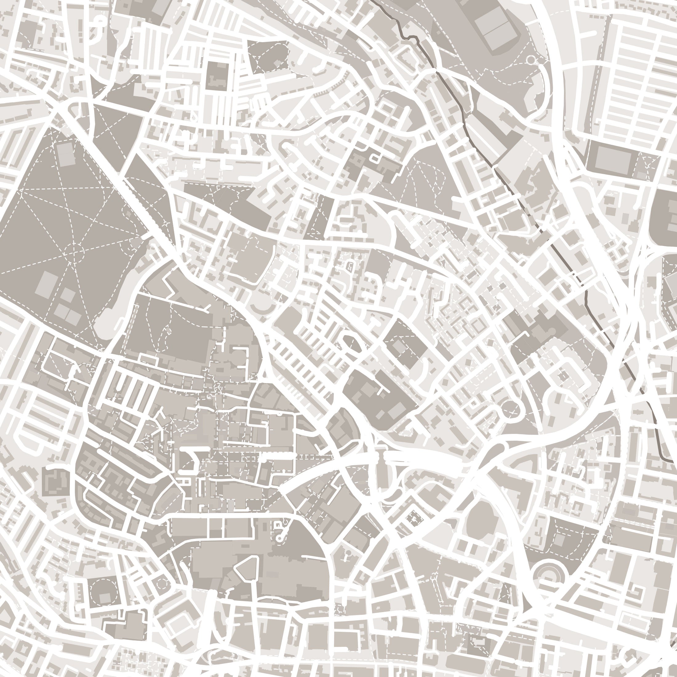 Leeds Map Print – Sepia Edition – Landscape