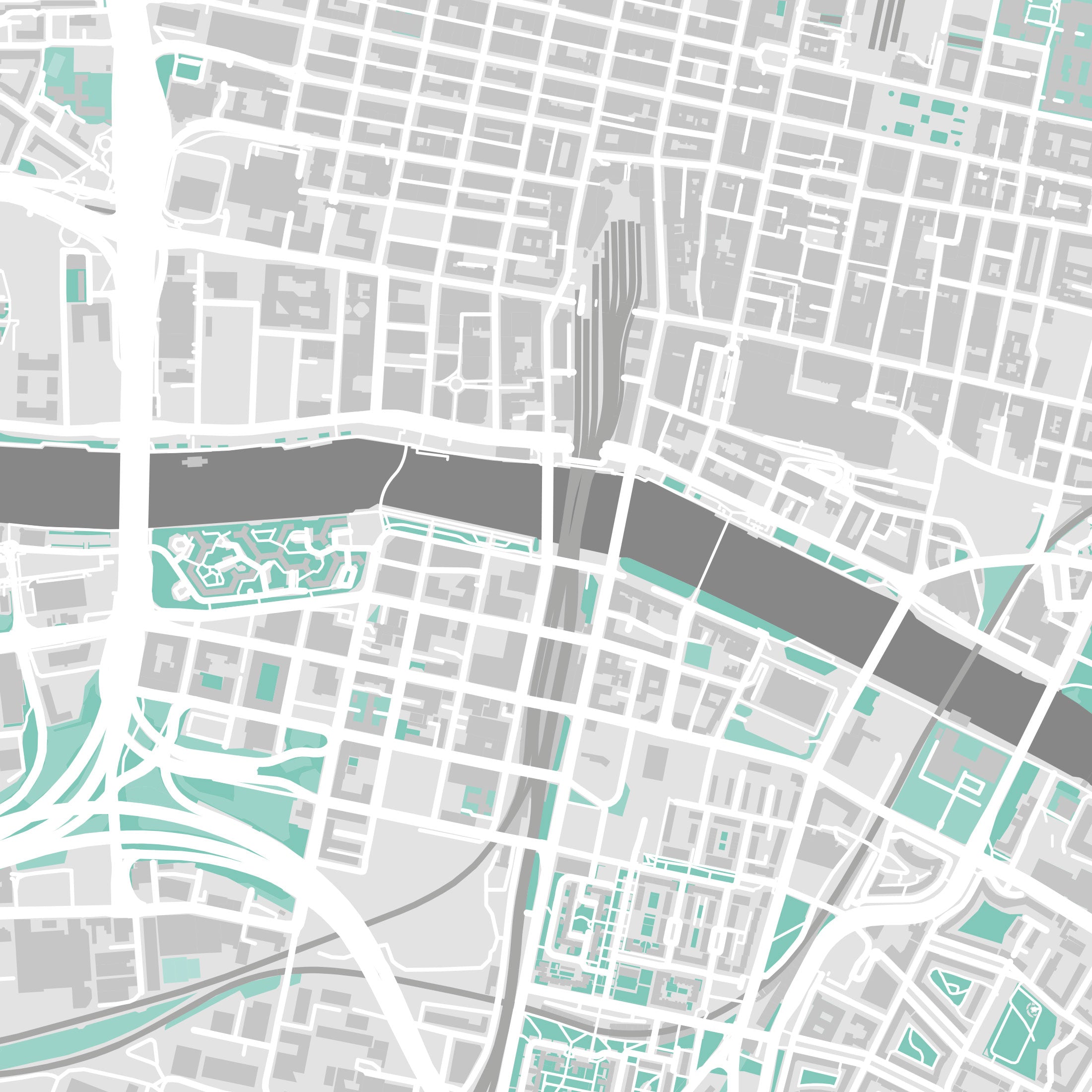 Glasgow Map Print – Forest Edition – Landscape