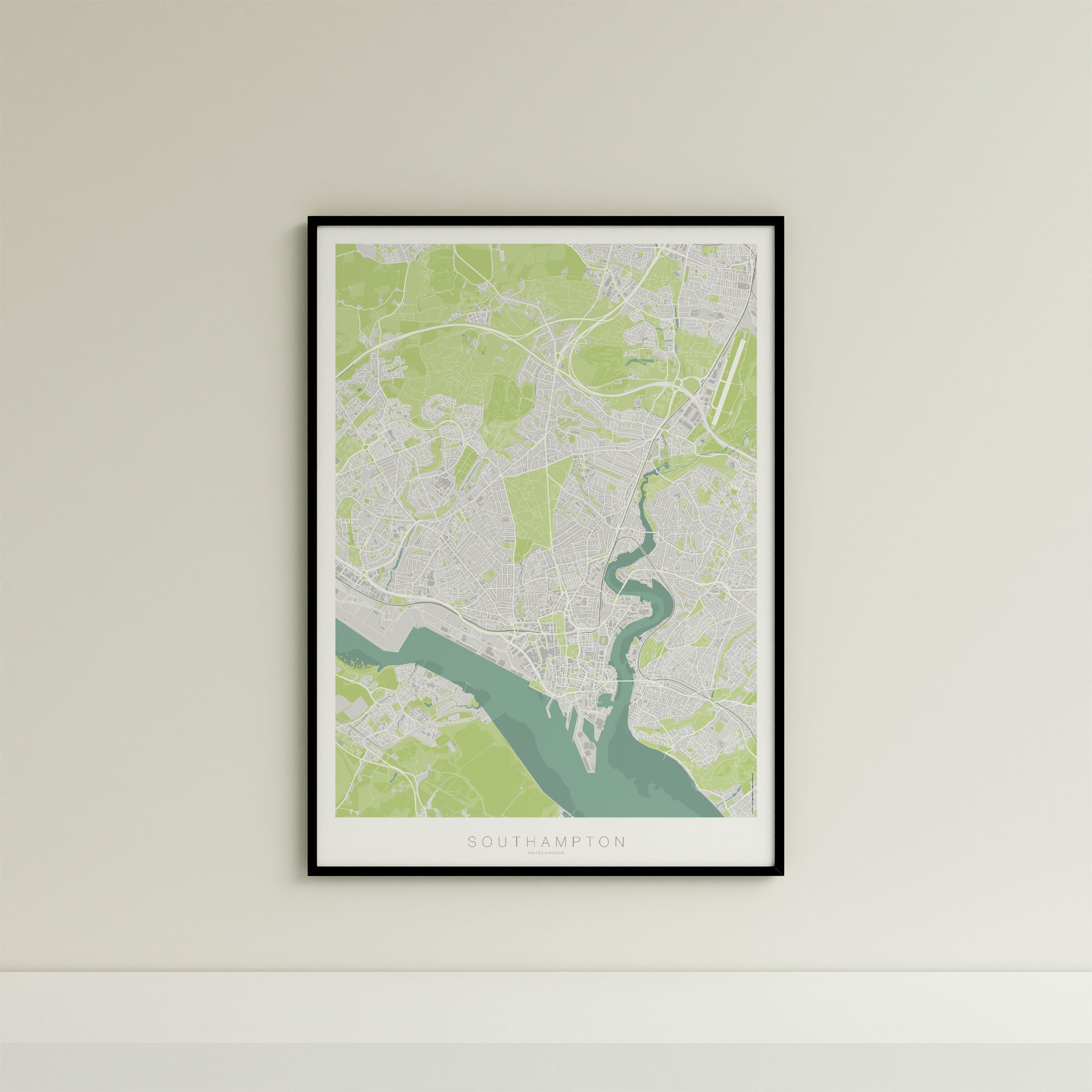 Southampton Map Print – Atlas Modern Edition – Portrait