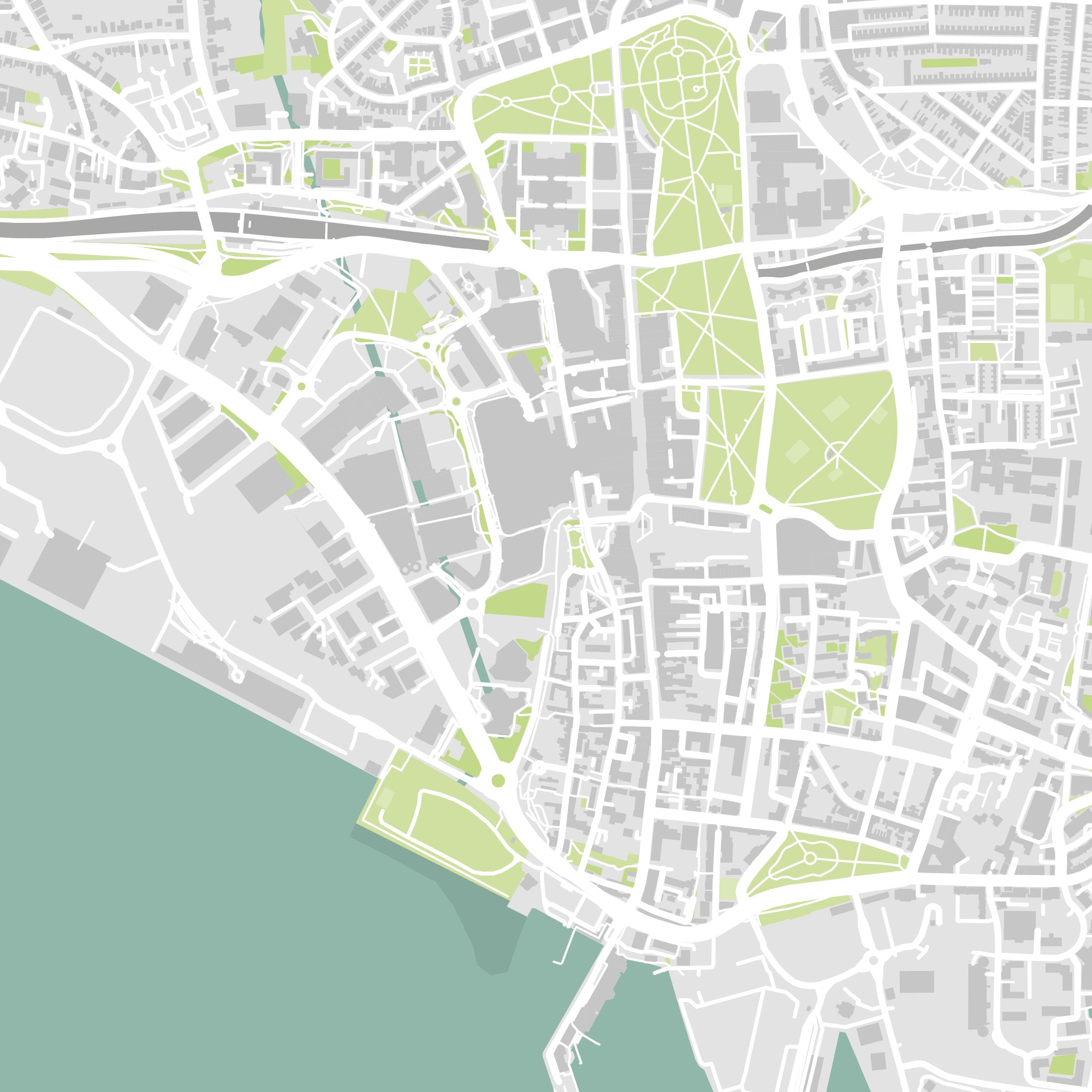 Southampton Map Print – Atlas Modern Edition – Landscape