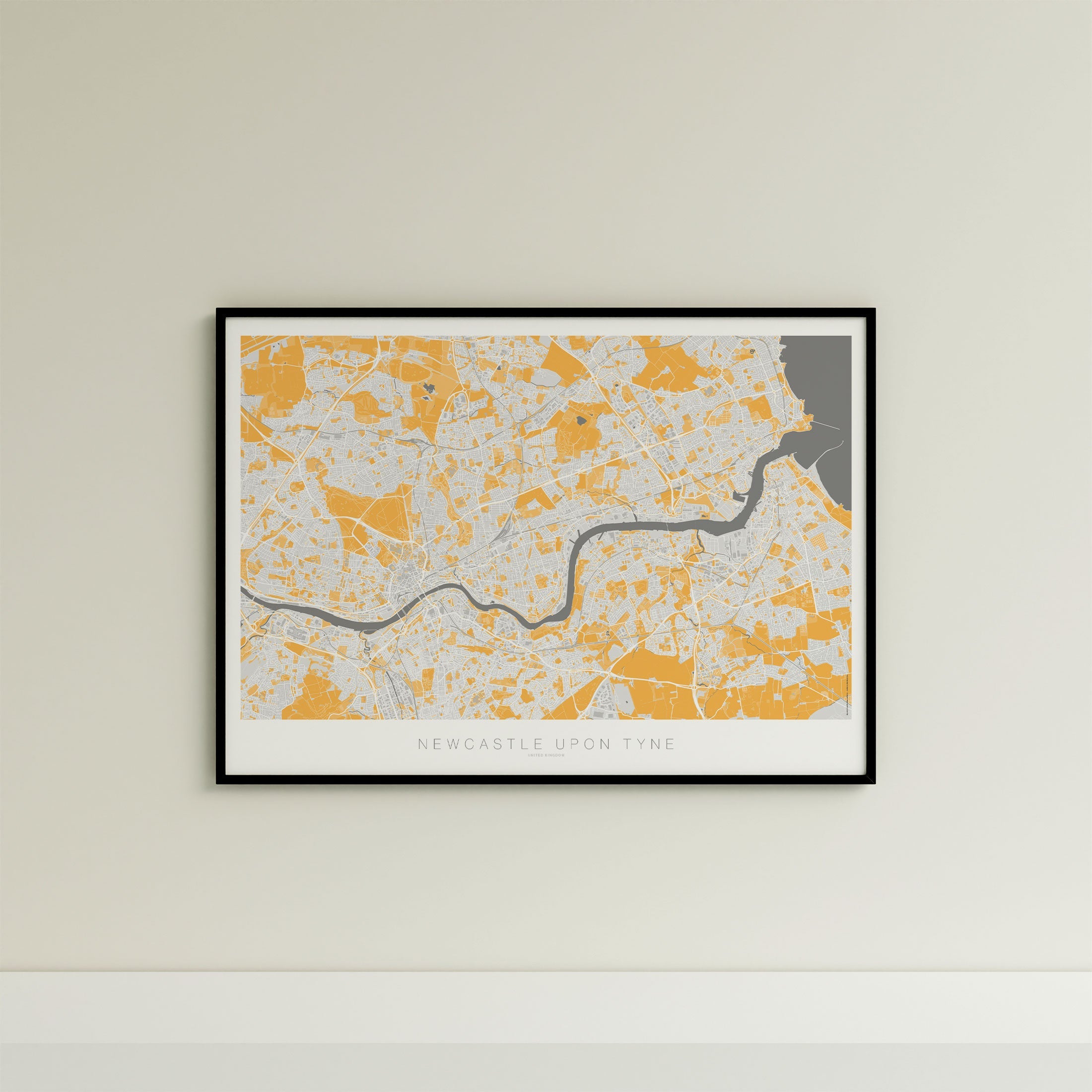 Newcastle Upon Tyne Map Print – Dune Edition – Landscape