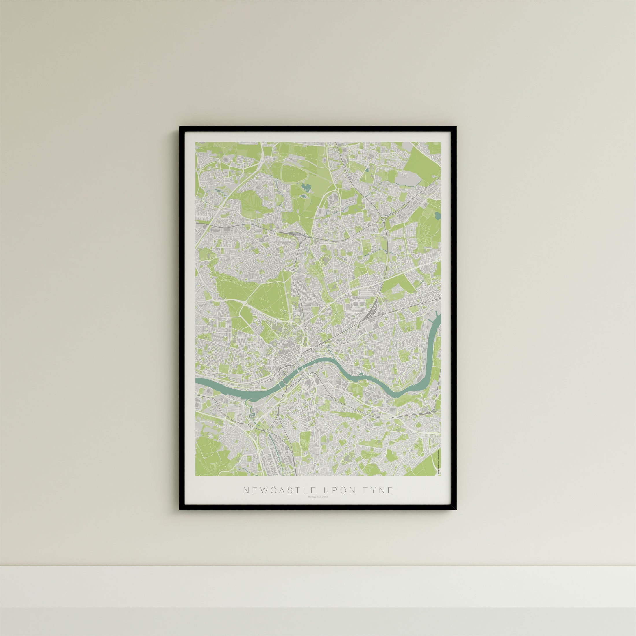 Newcastle Upon Tyne Map Print – Atlas Modern Edition – Portrait