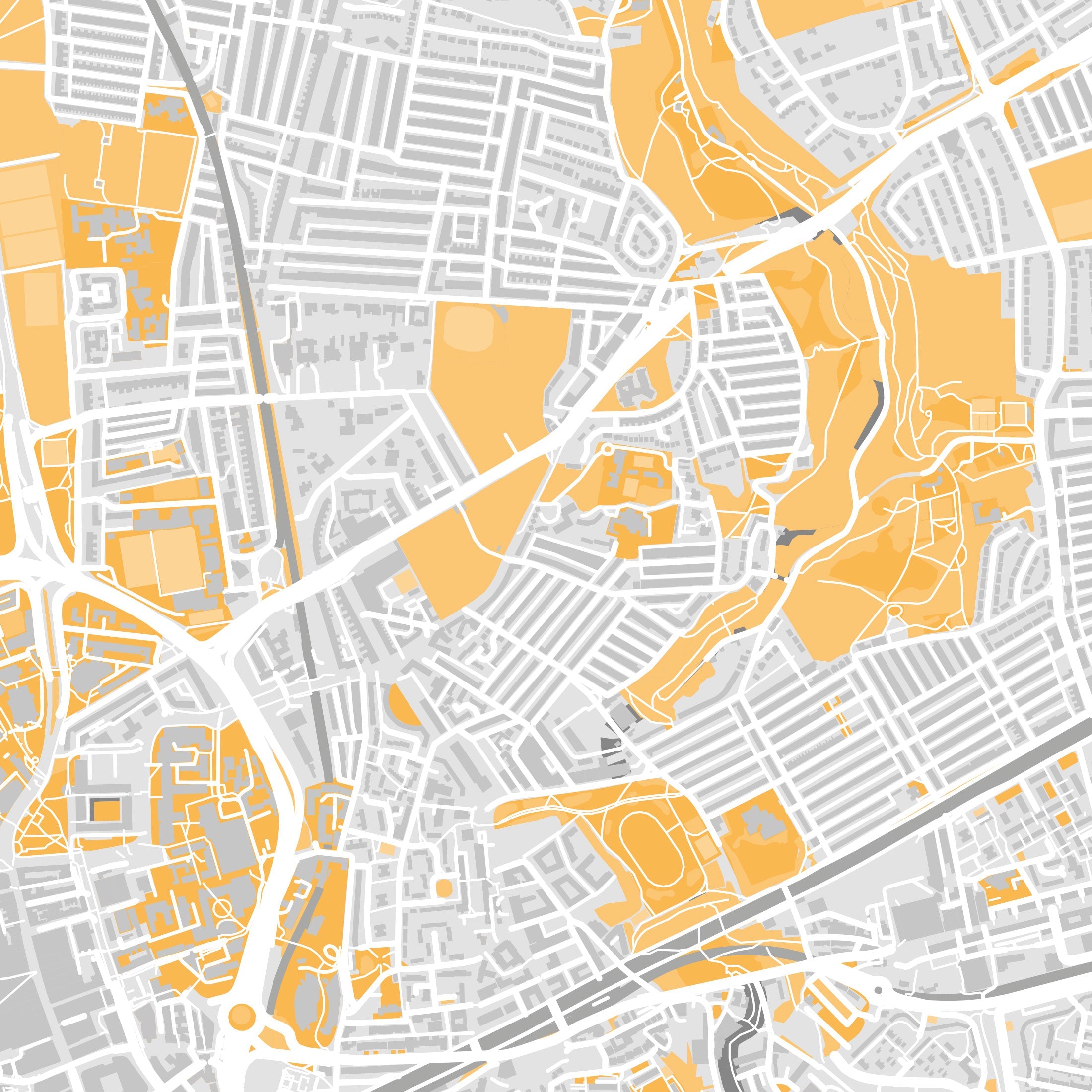 Newcastle Upon Tyne Map Print – Dune Edition – Landscape