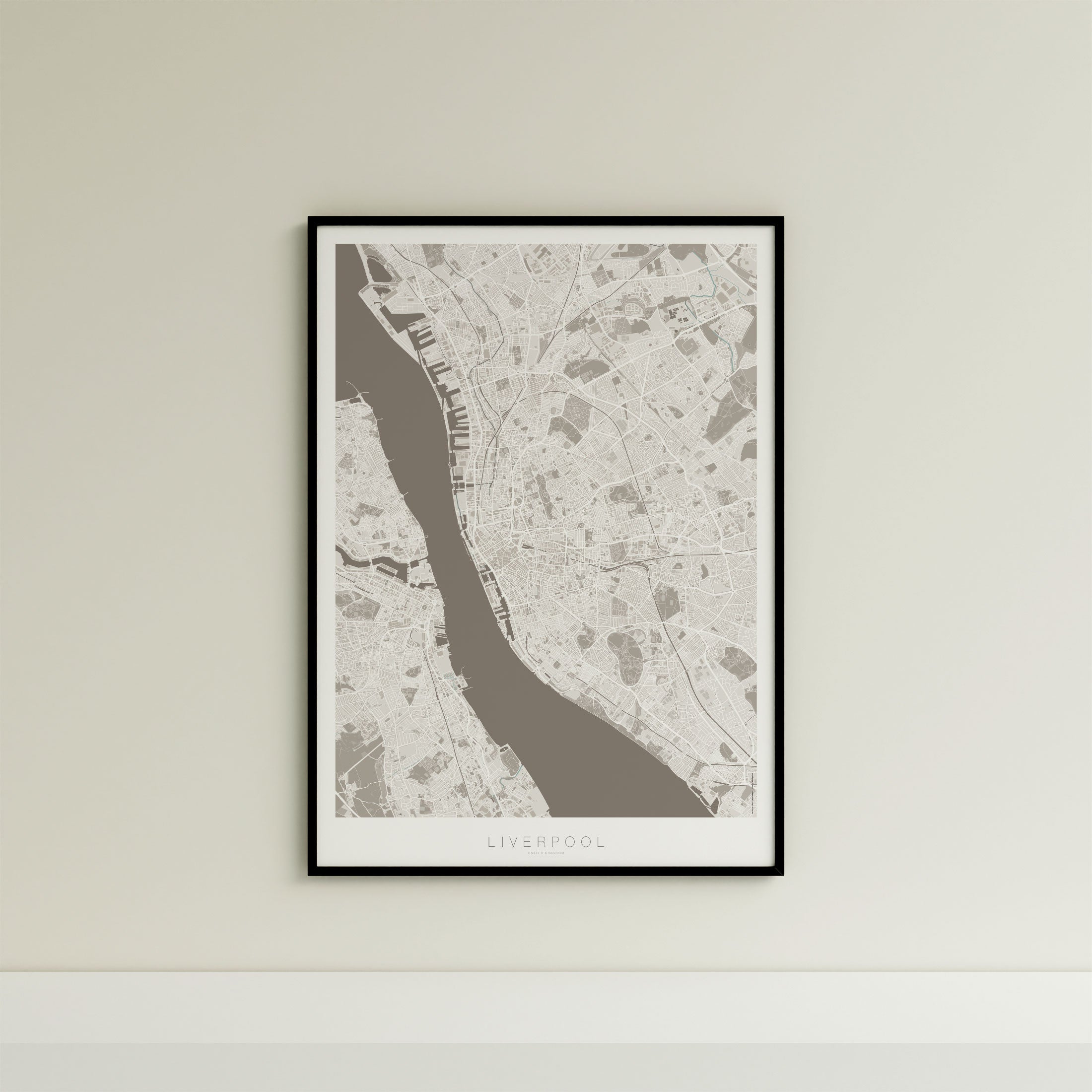 Liverpool Map Print – Sepia Edition – Portrait
