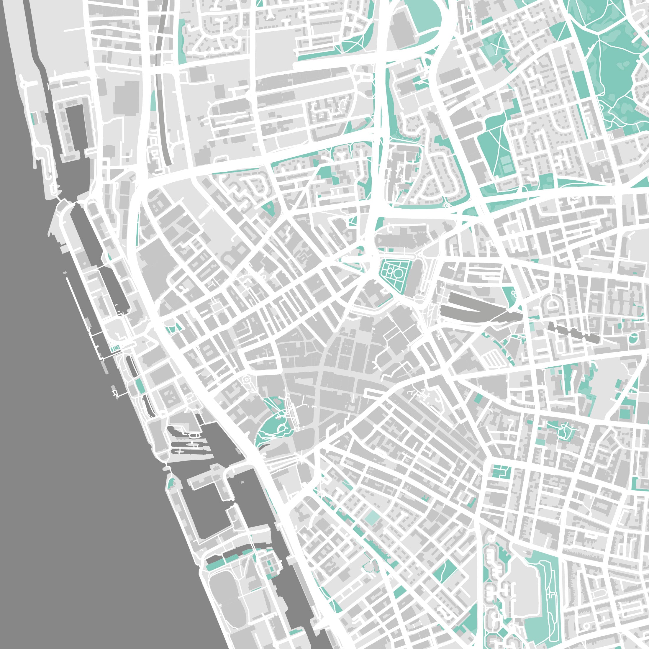 Liverpool Map Print – Forest Edition – Portrait