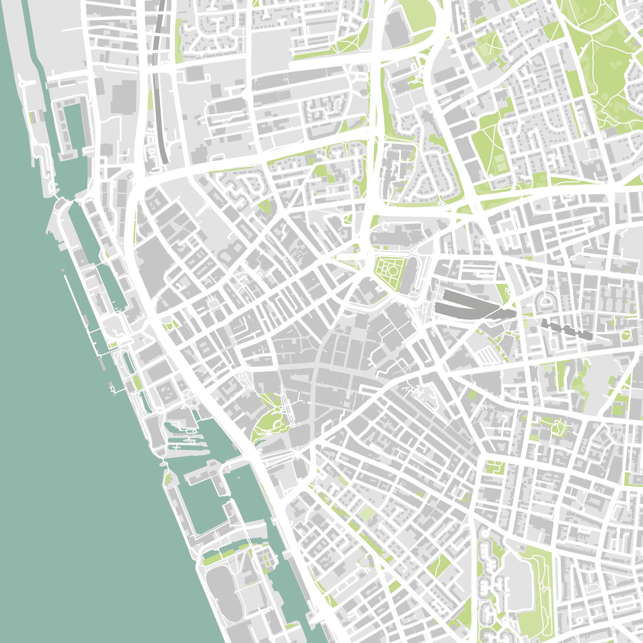 Liverpool Map Print – Atlas Modern Edition – Landscape