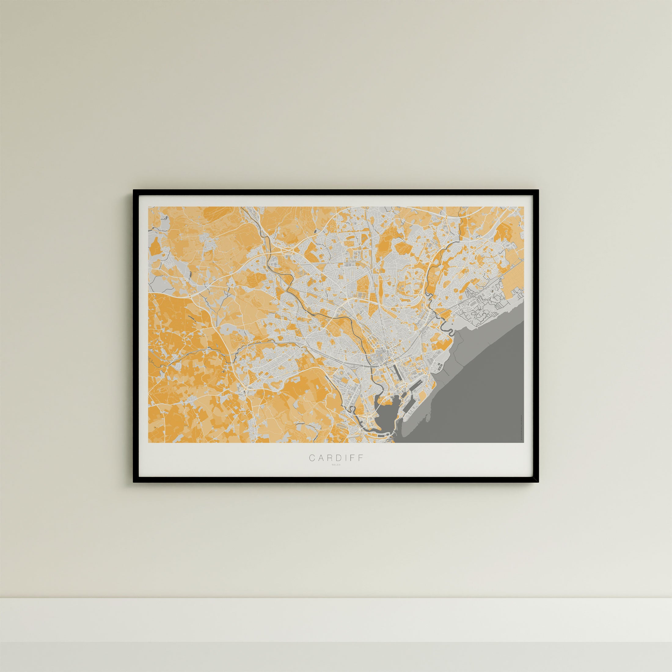 Cardiff Map Print – Dune Edition – Landscape