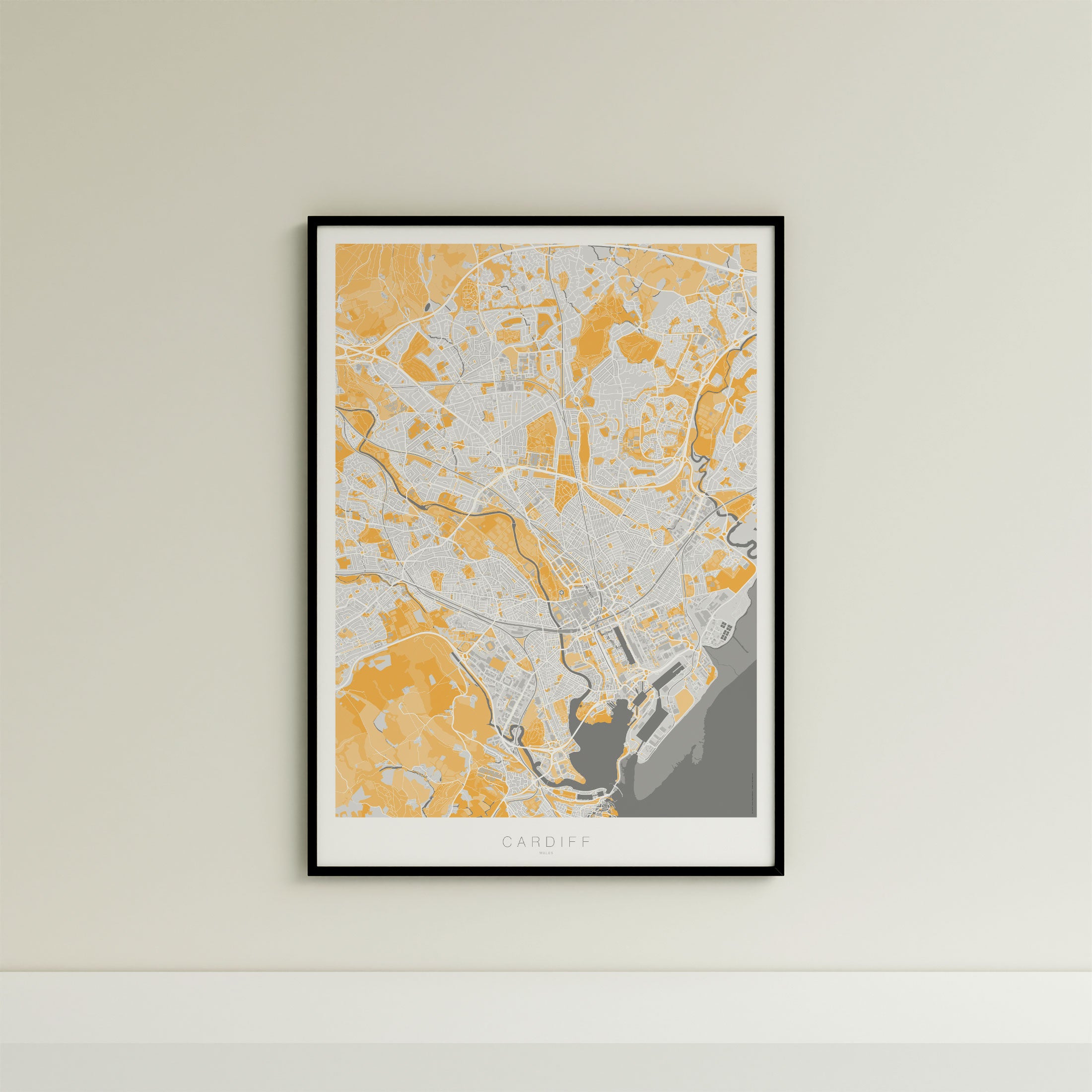 Cardiff Map Print – Dune Edition – Portrait