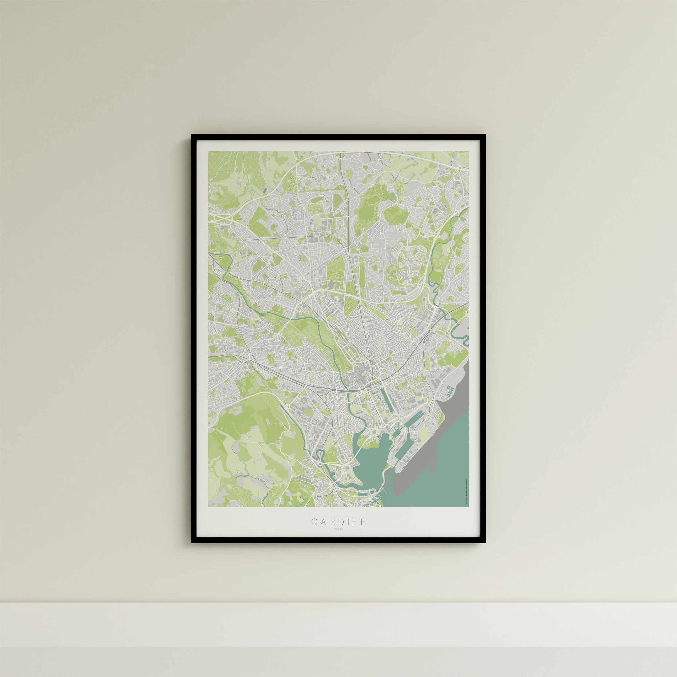 Cardiff Map Print – Atlas Modern Edition – Portrait