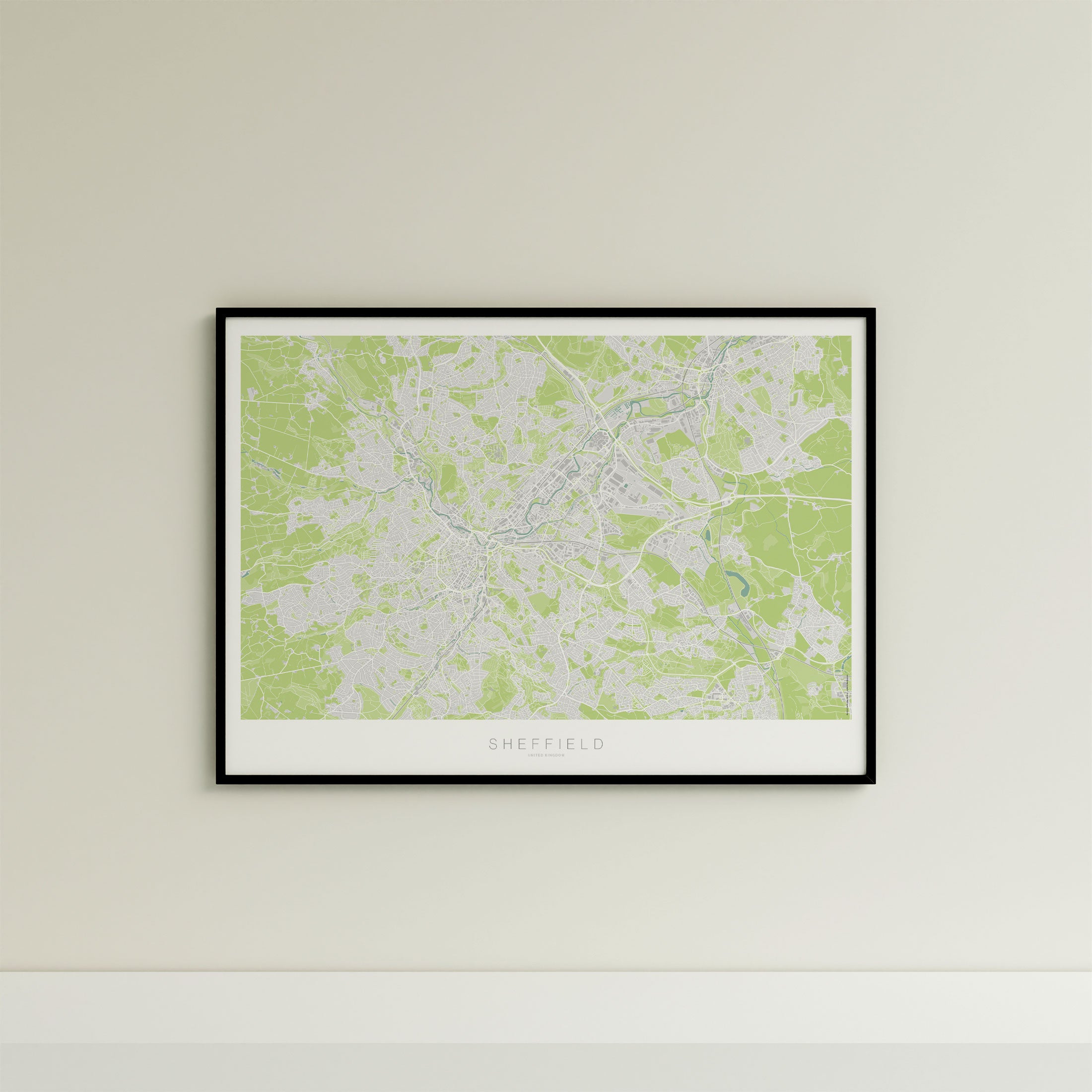 Sheffield Map Print – Atlas Modern Edition – Landscape