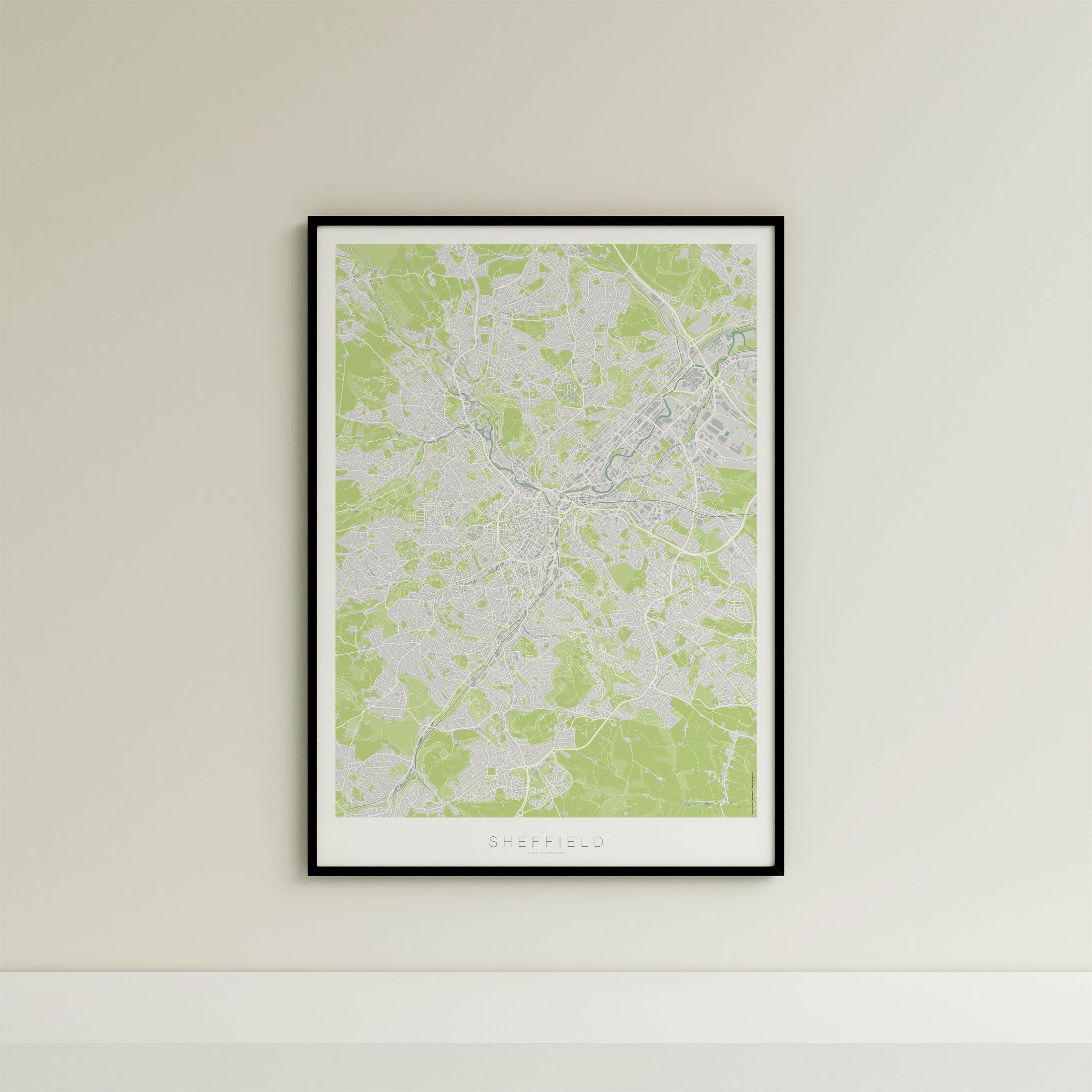 Sheffield Map Print – Atlas Modern Edition – Portrait