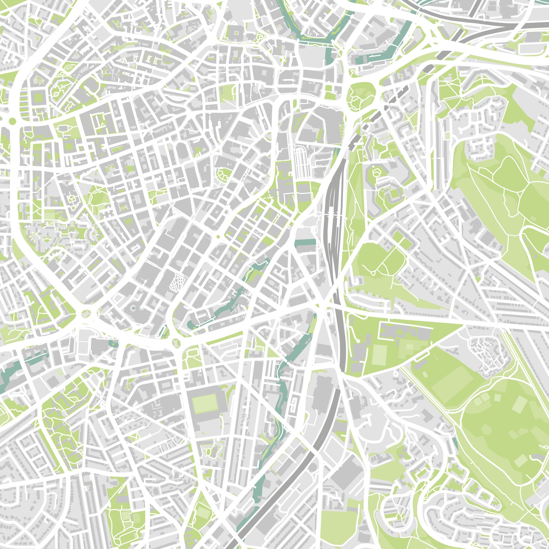 Sheffield Map Print – Atlas Modern Edition – Landscape