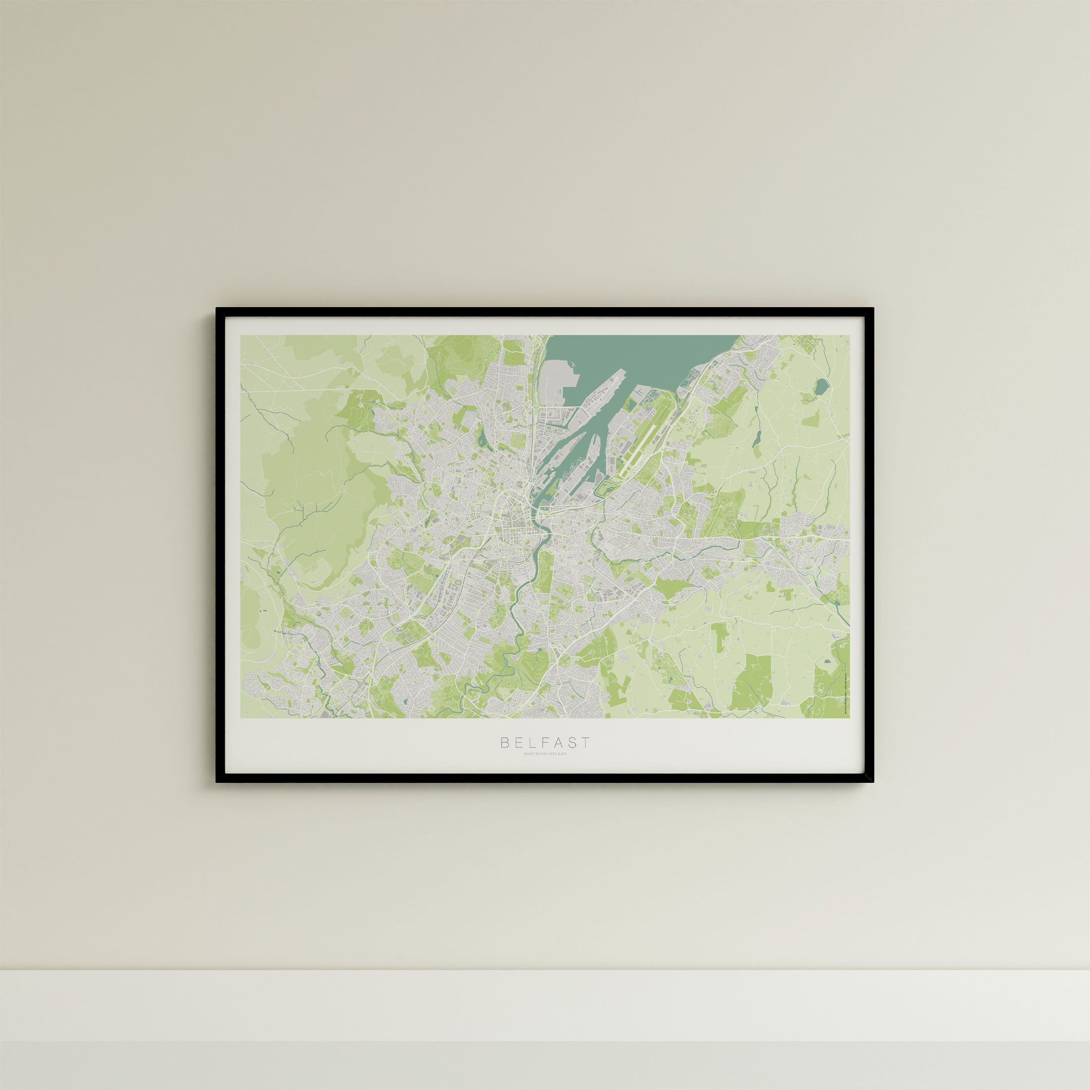 Belfast Map Print – Atlas Modern Edition – Landscape
