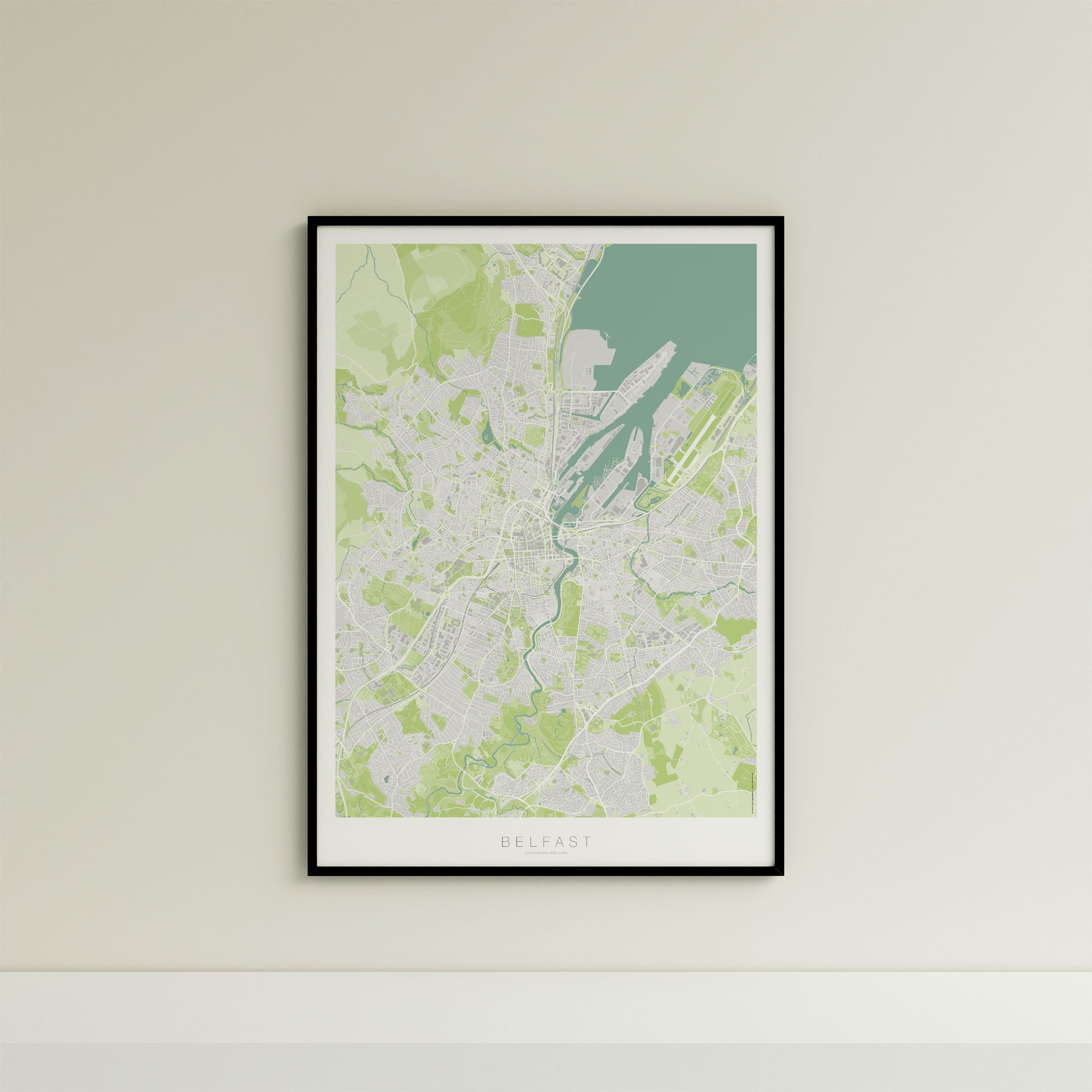Belfast Map Print – Atlas Modern Edition – Portrait