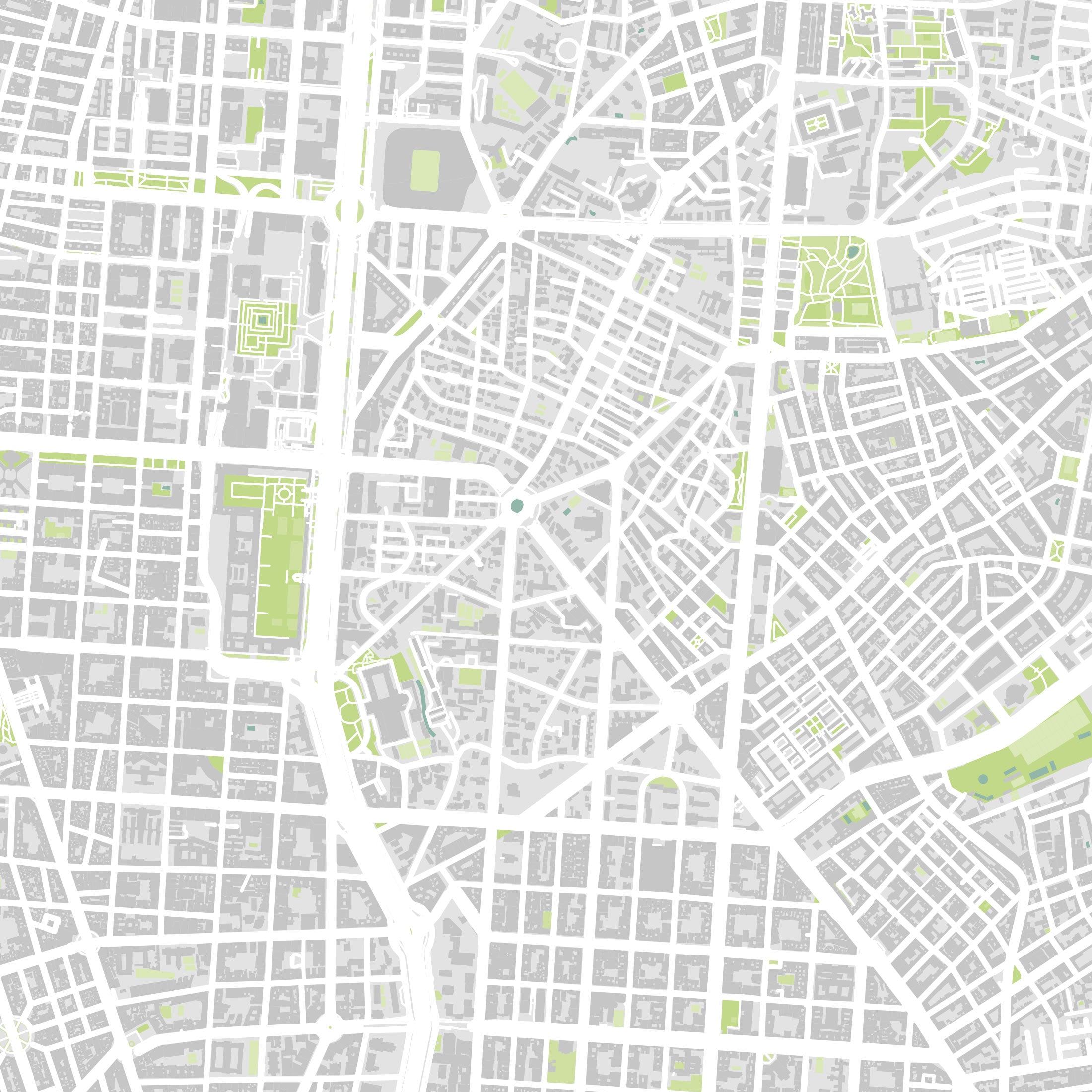 Madrid Map Print – Atlas Modern Edition – Landscape