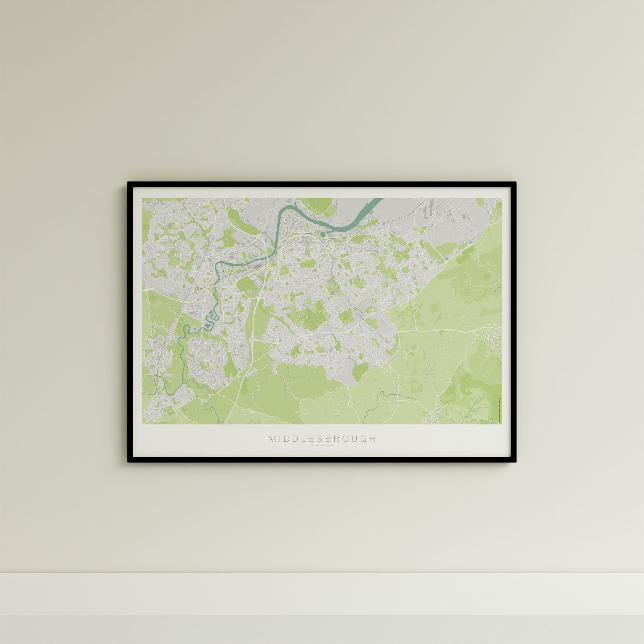 Middlesbrough Map Print – Atlas Modern Edition – Landscape
