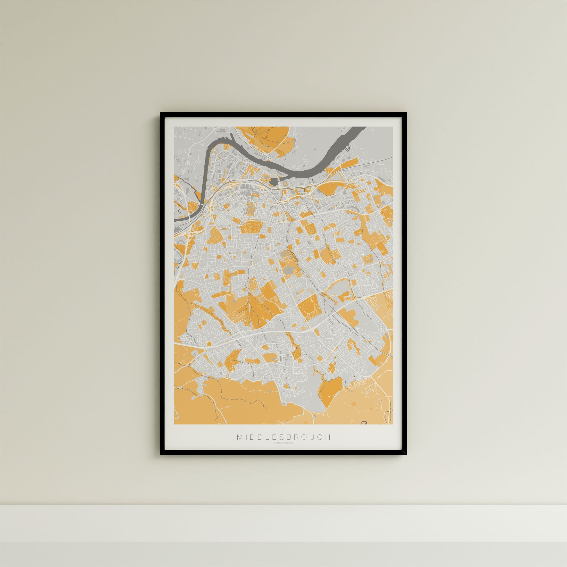 Middlesbrough Map Print – Dune Edition – Portrait
