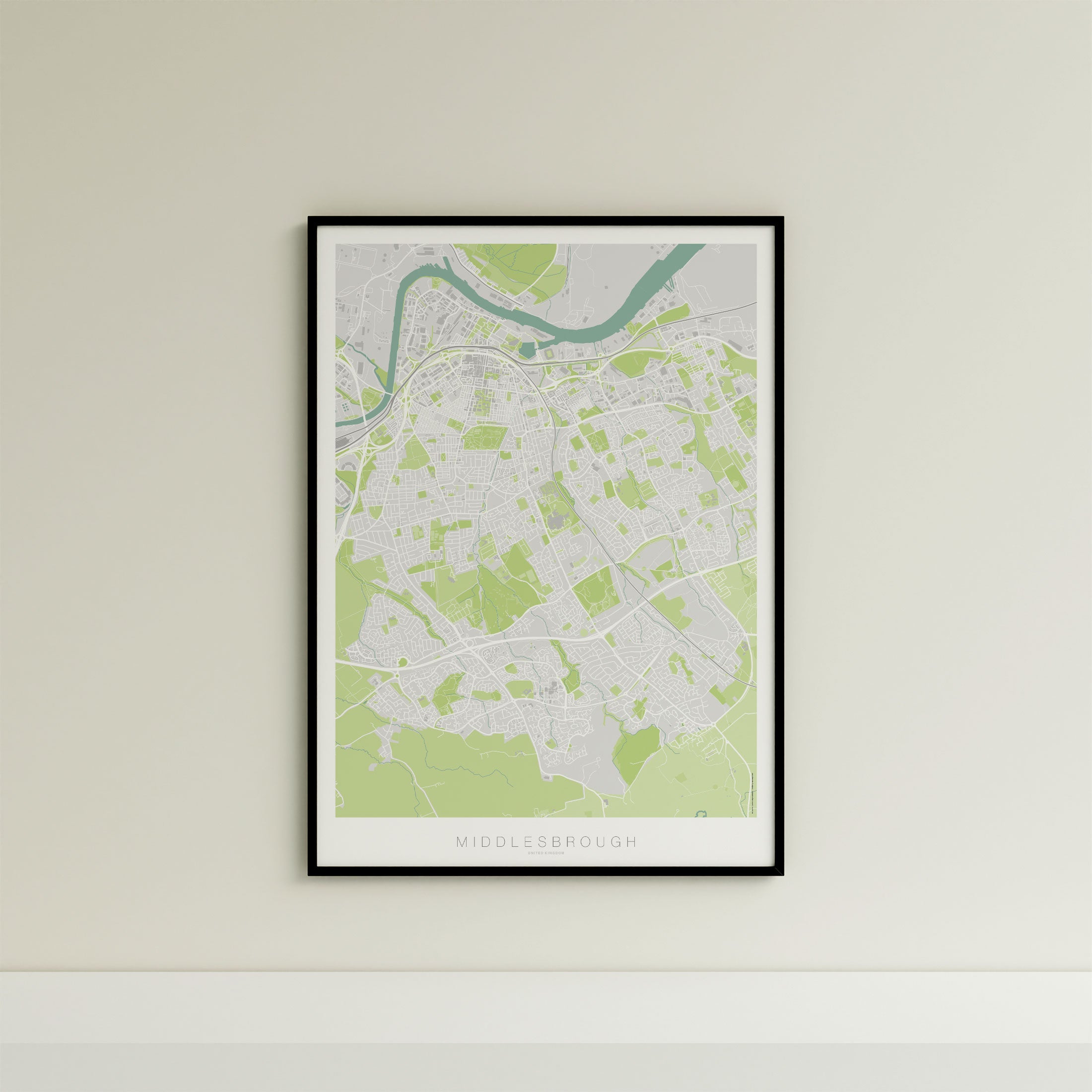 Middlesbrough Map Print – Atlas Modern Edition – Portrait