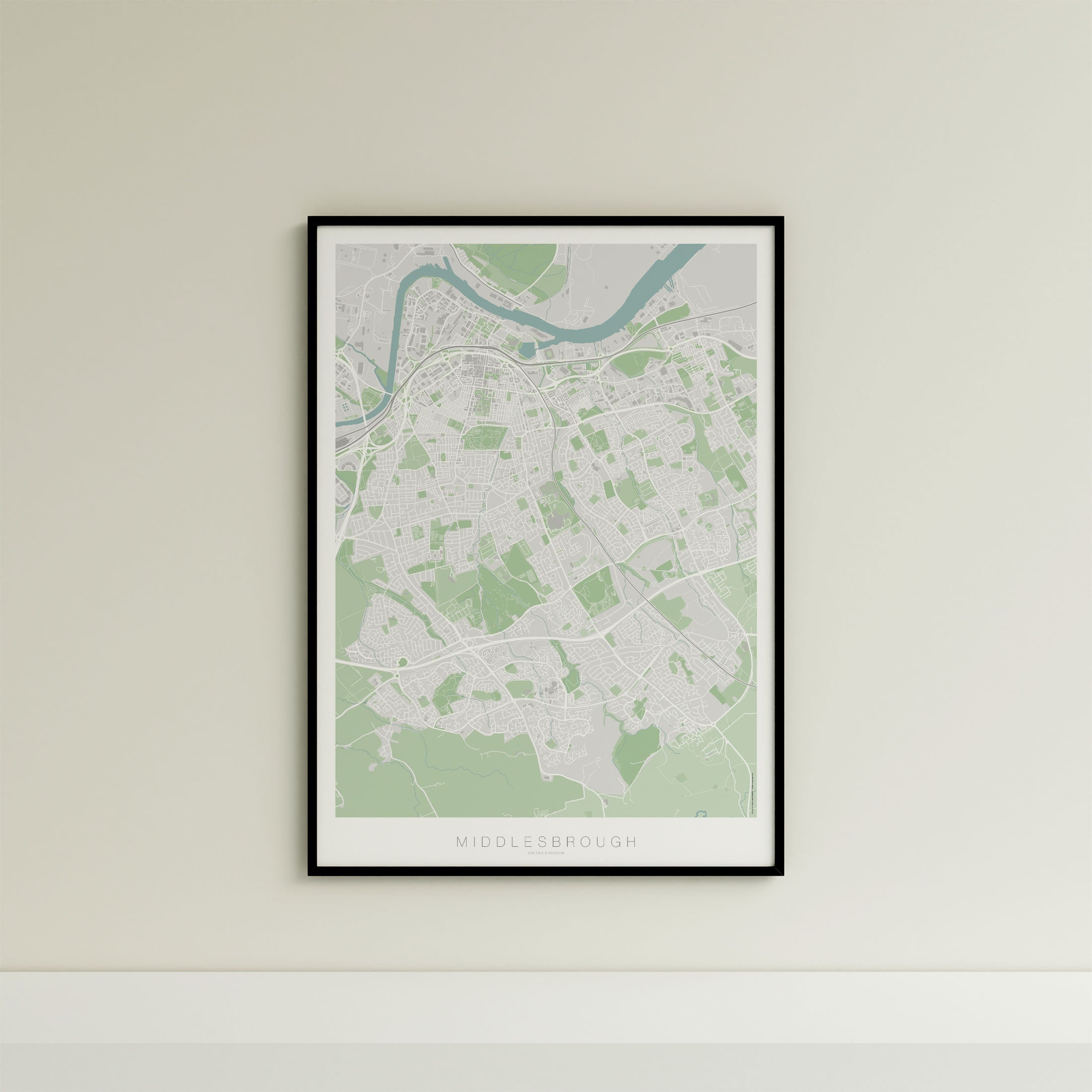 Middlesbrough Map Print – Atlas Traditional Edition – Portrait