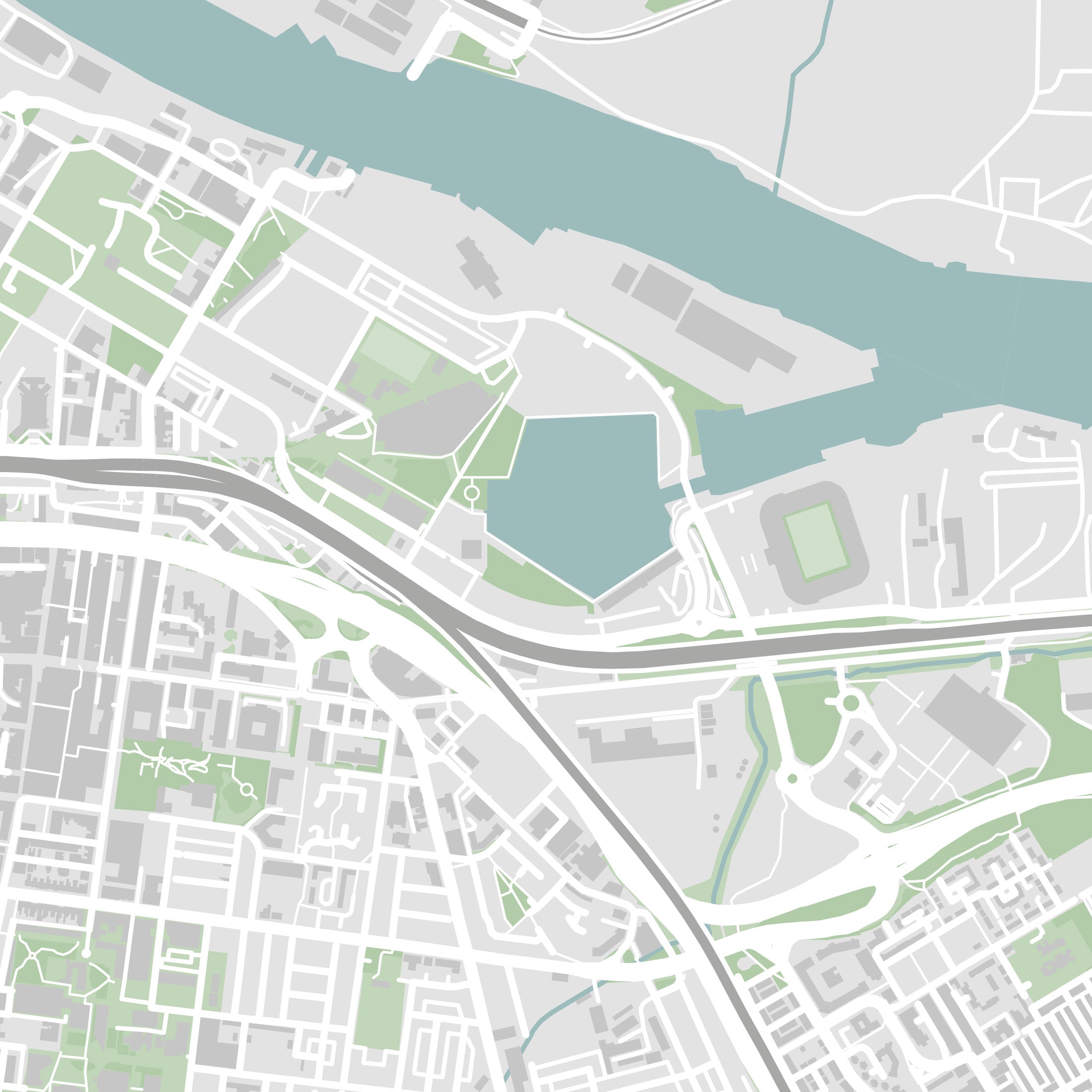 Middlesbrough Map Print – Atlas Traditional Edition – Landscape