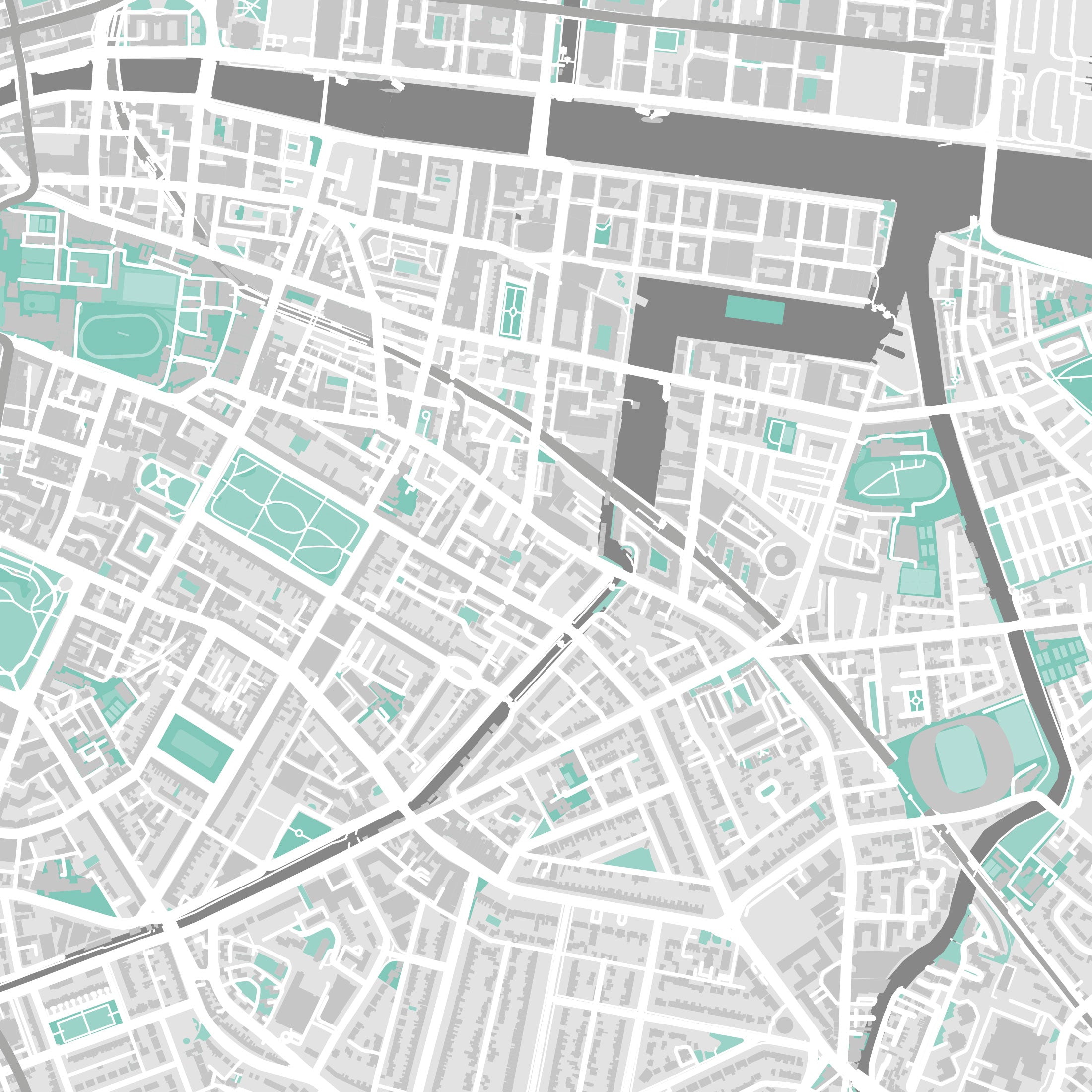 Dublin Map Print – Forest Edition – Portrait