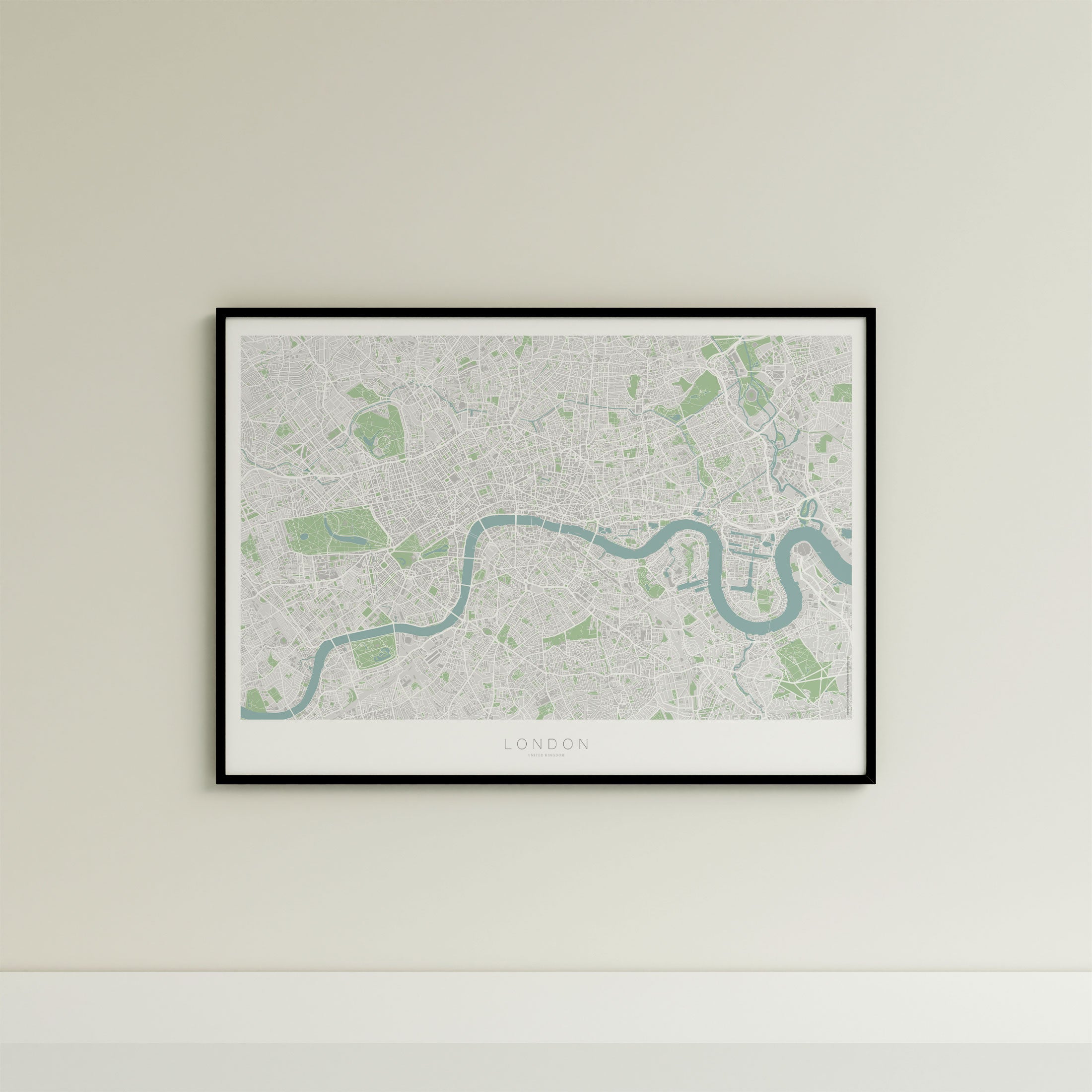 London Map Print – Atlas Traditional Edition – Landscape